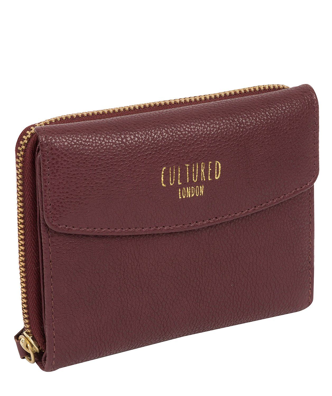 'Allergra' Raisin Leather Purse Pure Luxuries London