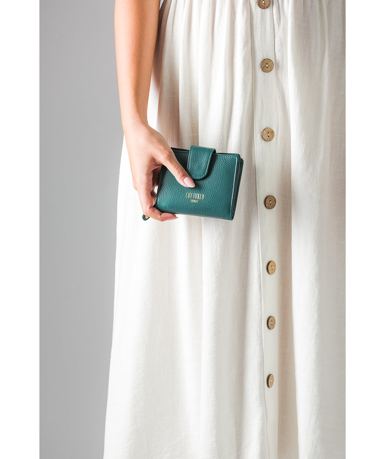 'Annalise' Hunter Green Leather Purse