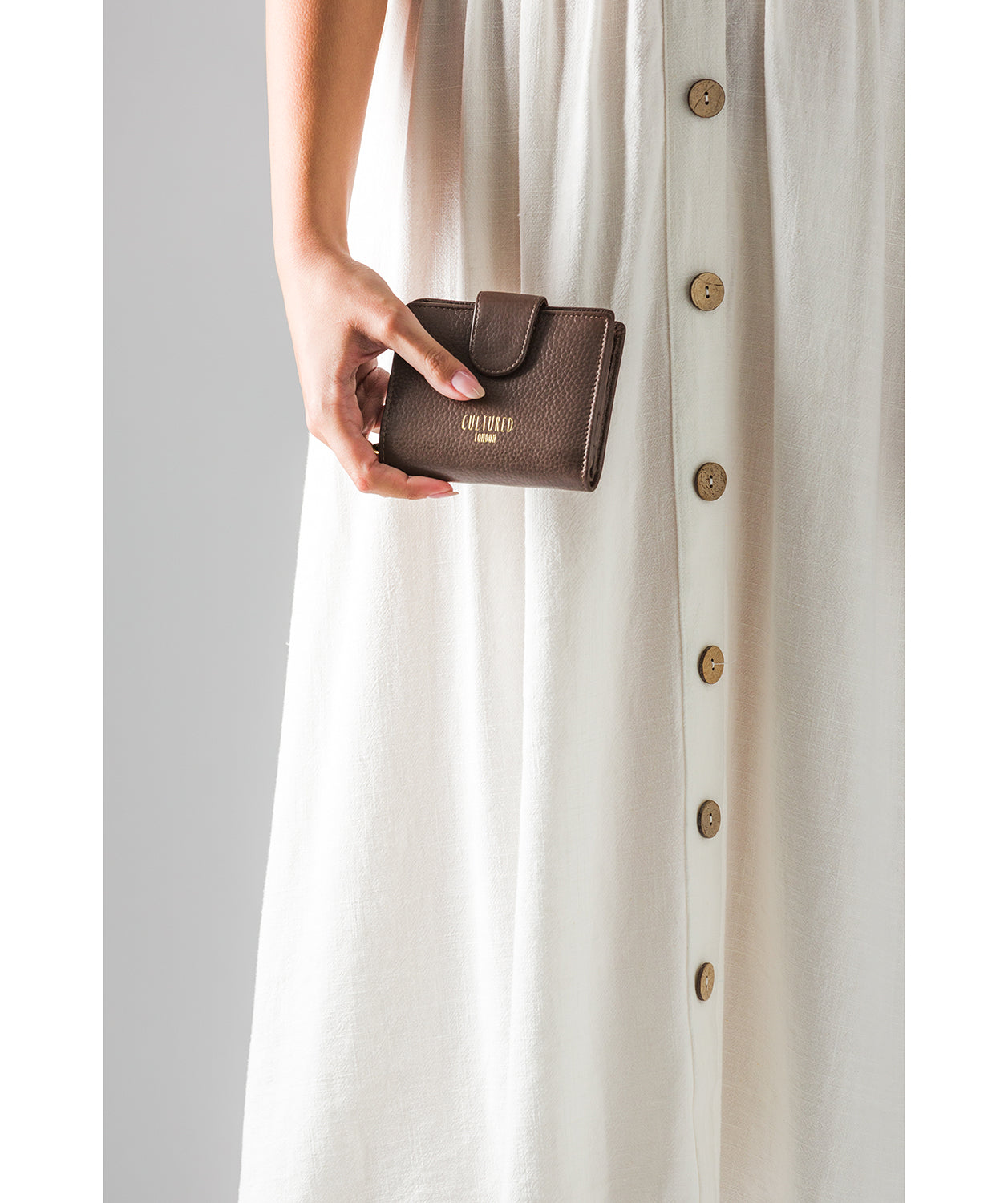 'Annalise' Taupe Leather Purse