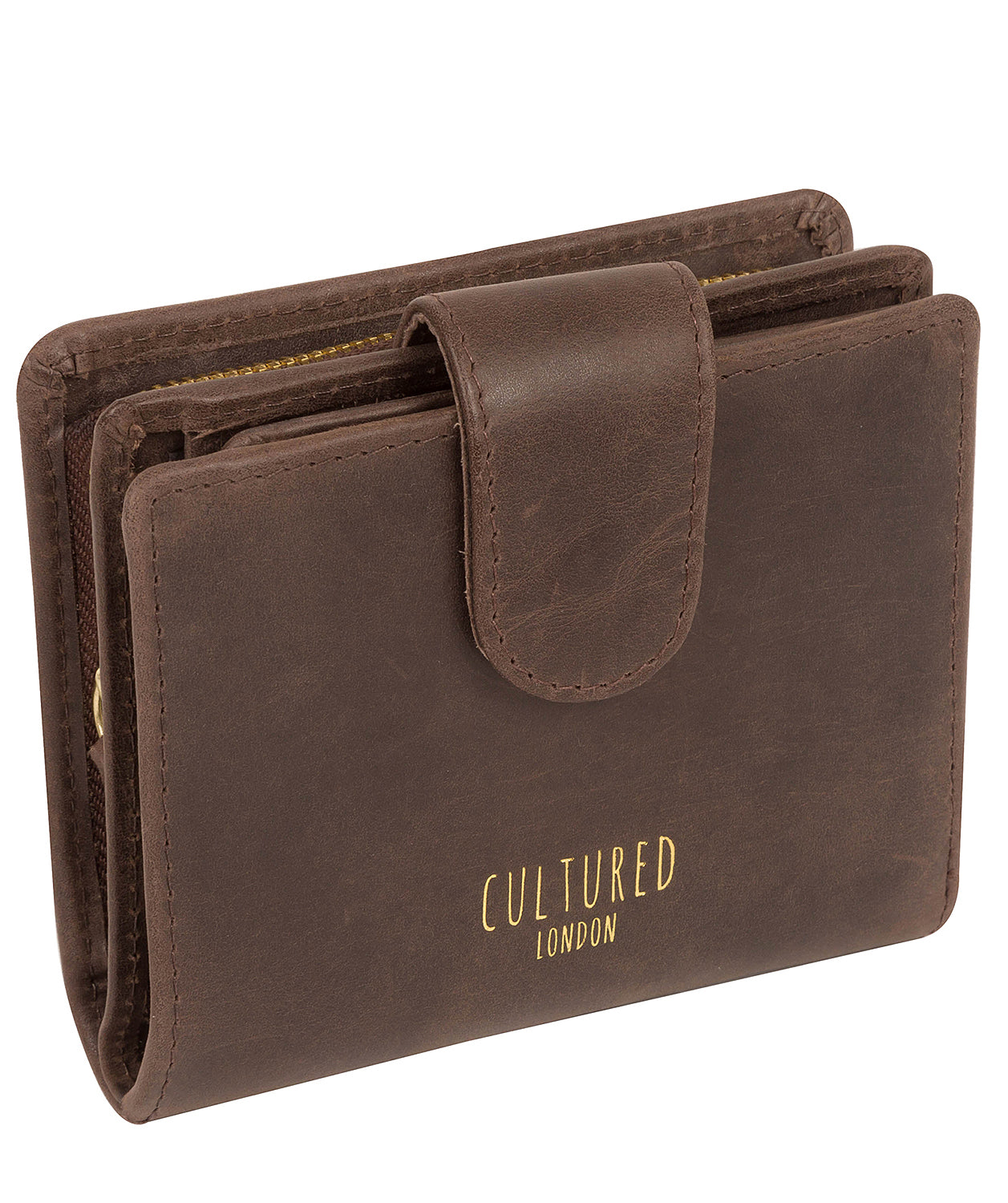 'Annalise' Vintage Brown Leather Purse Pure Luxuries London