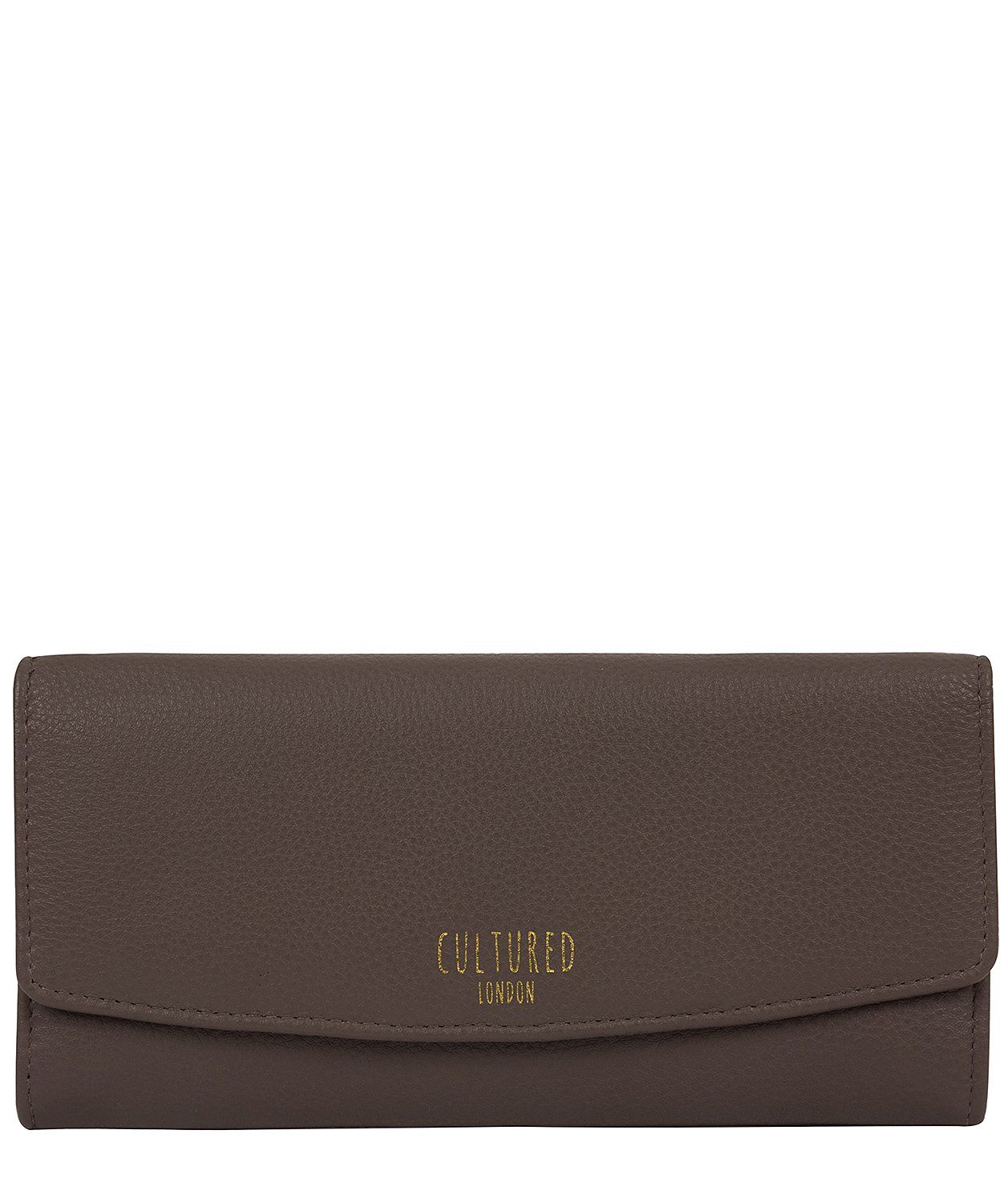 'Tallulah' Elephant Grey Leather Purse Pure Luxuries London