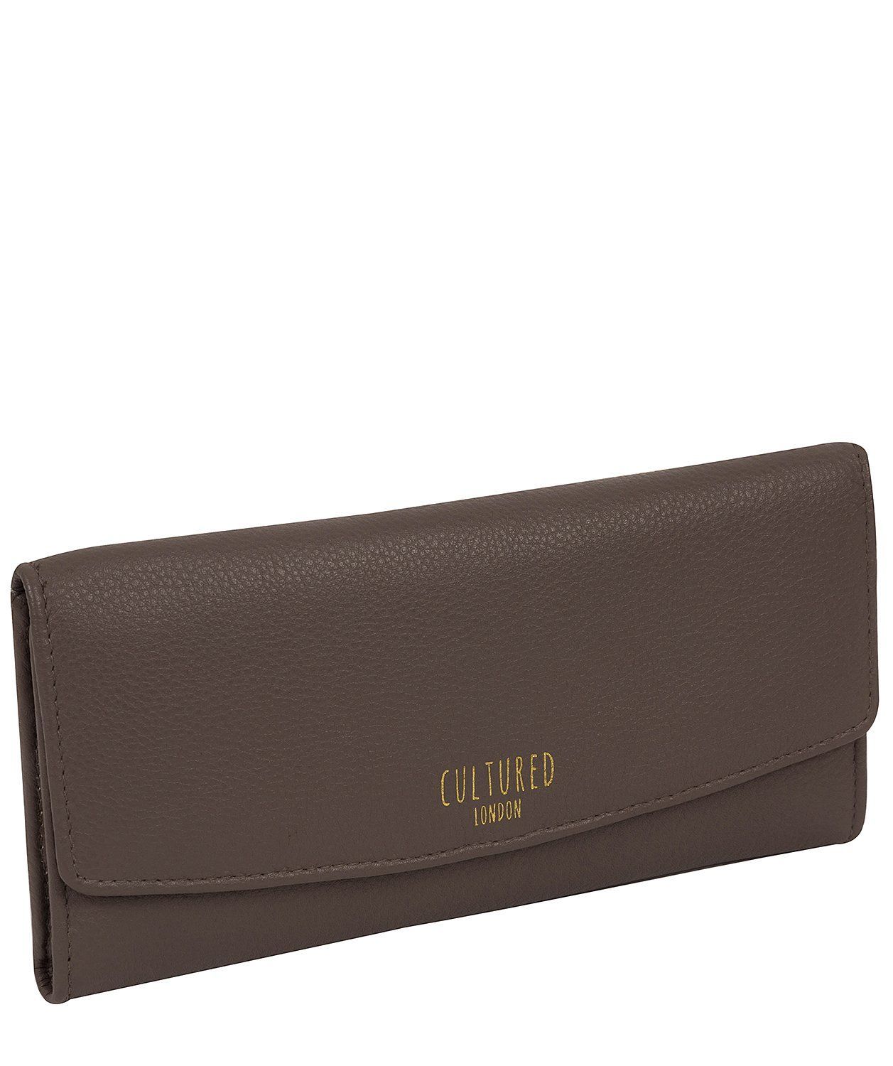 'Tallulah' Elephant Grey Leather Purse Pure Luxuries London