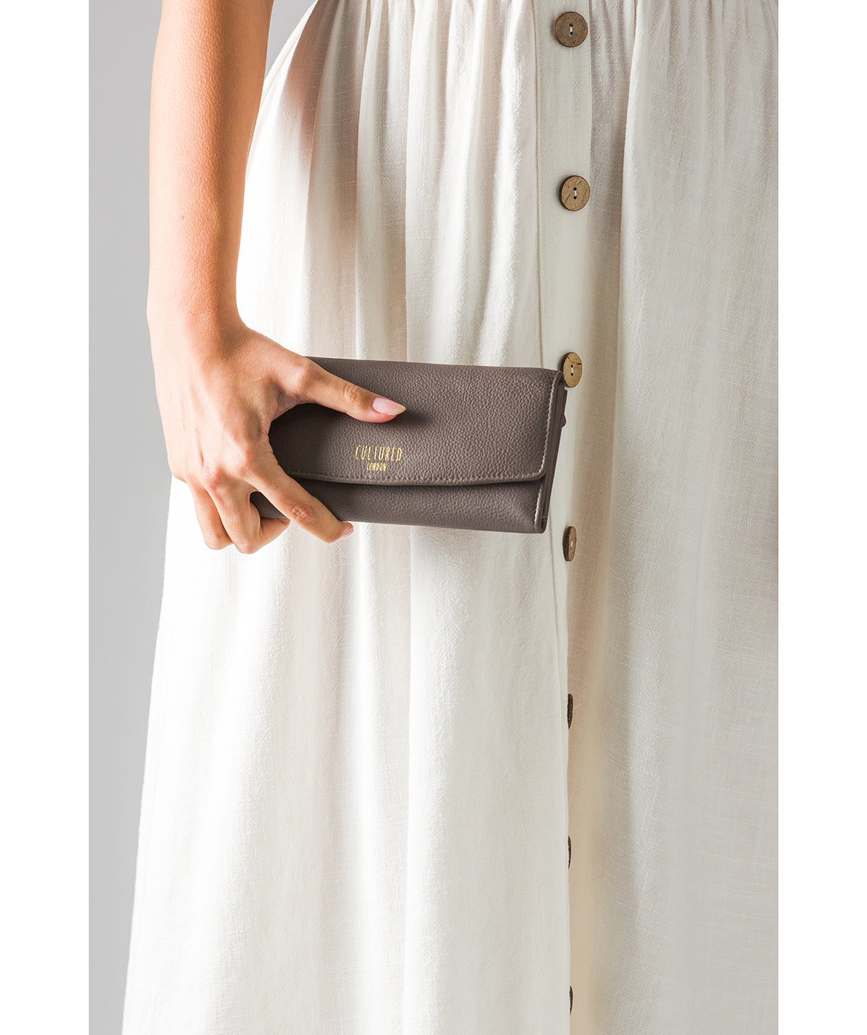 'Talulla' Elephant Grey Leather Purse
