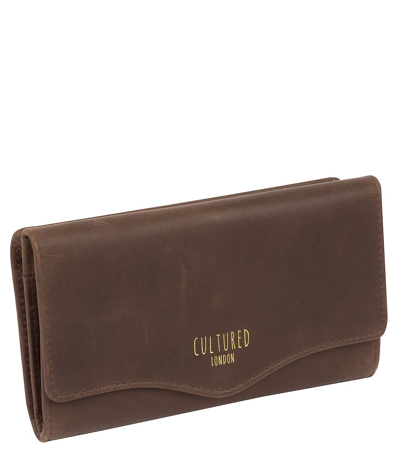 'Letitia' Vintage Brown Leather Purse Pure Luxuries London