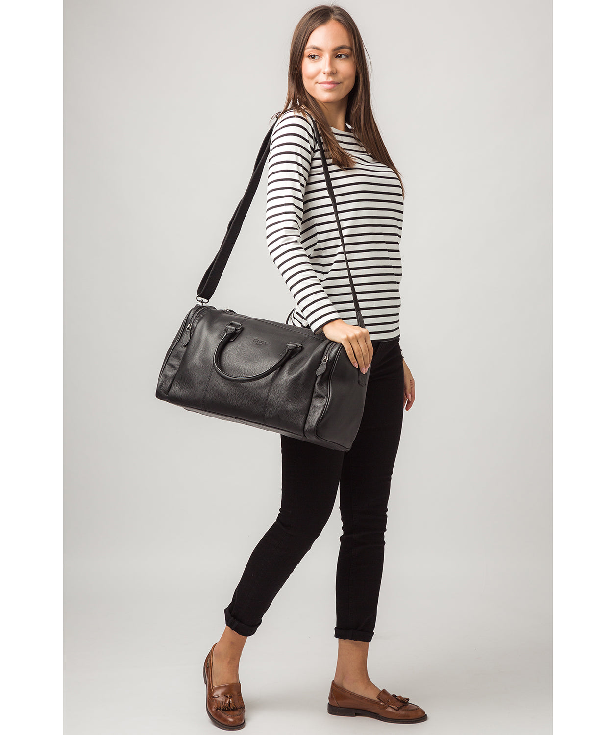 'Ocean' Black Leather Holdall