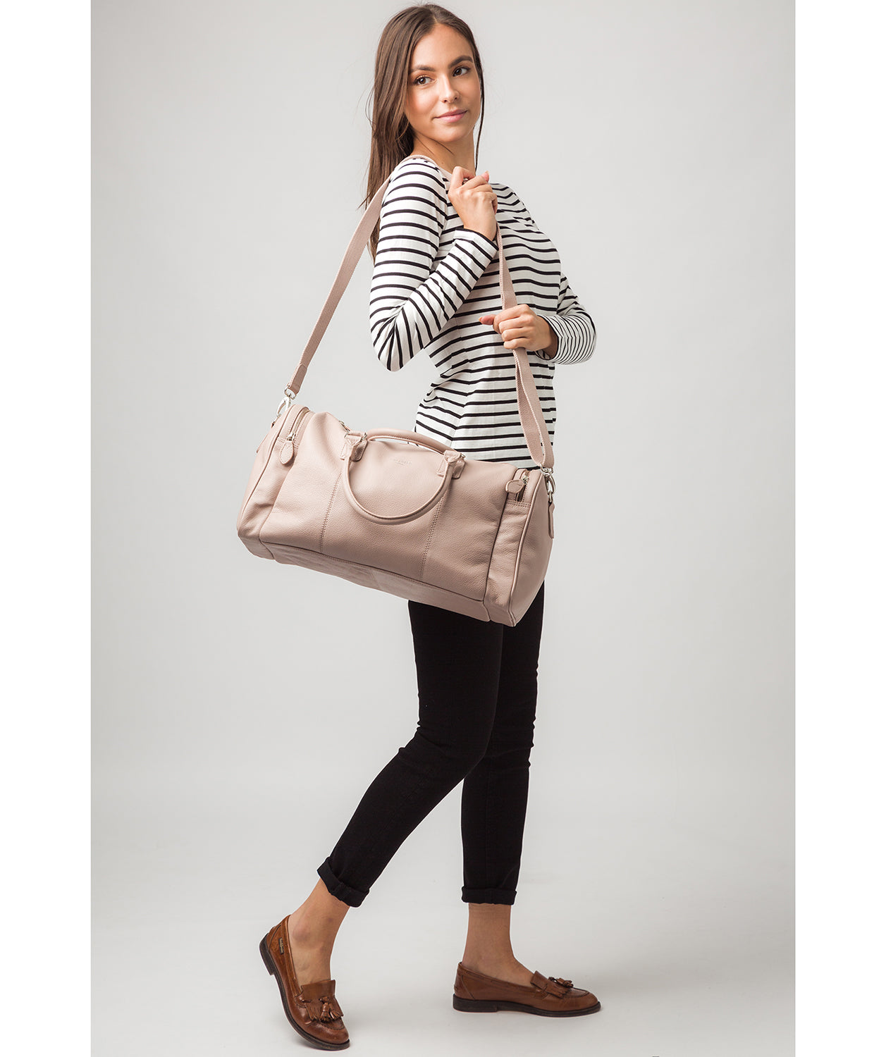 'Ocean' Blush Pink Leather Holdall