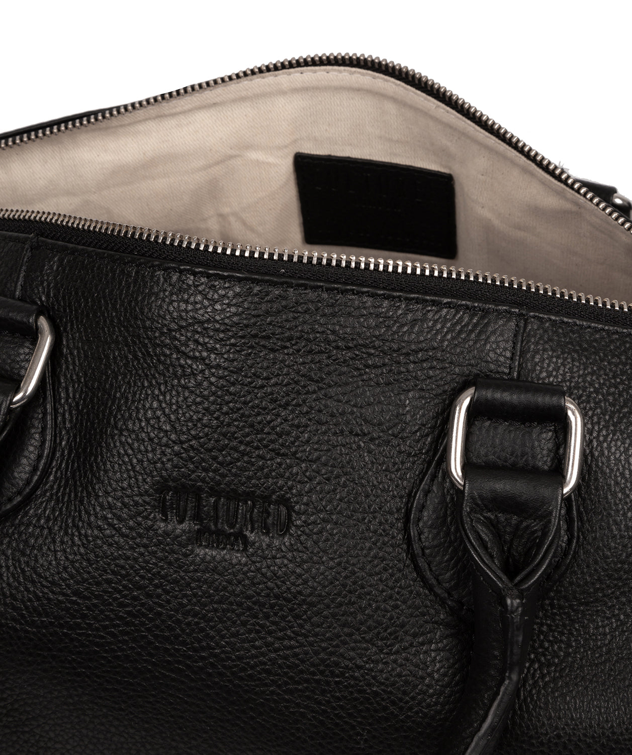 'Circuit' Black Leather Mini Holdall