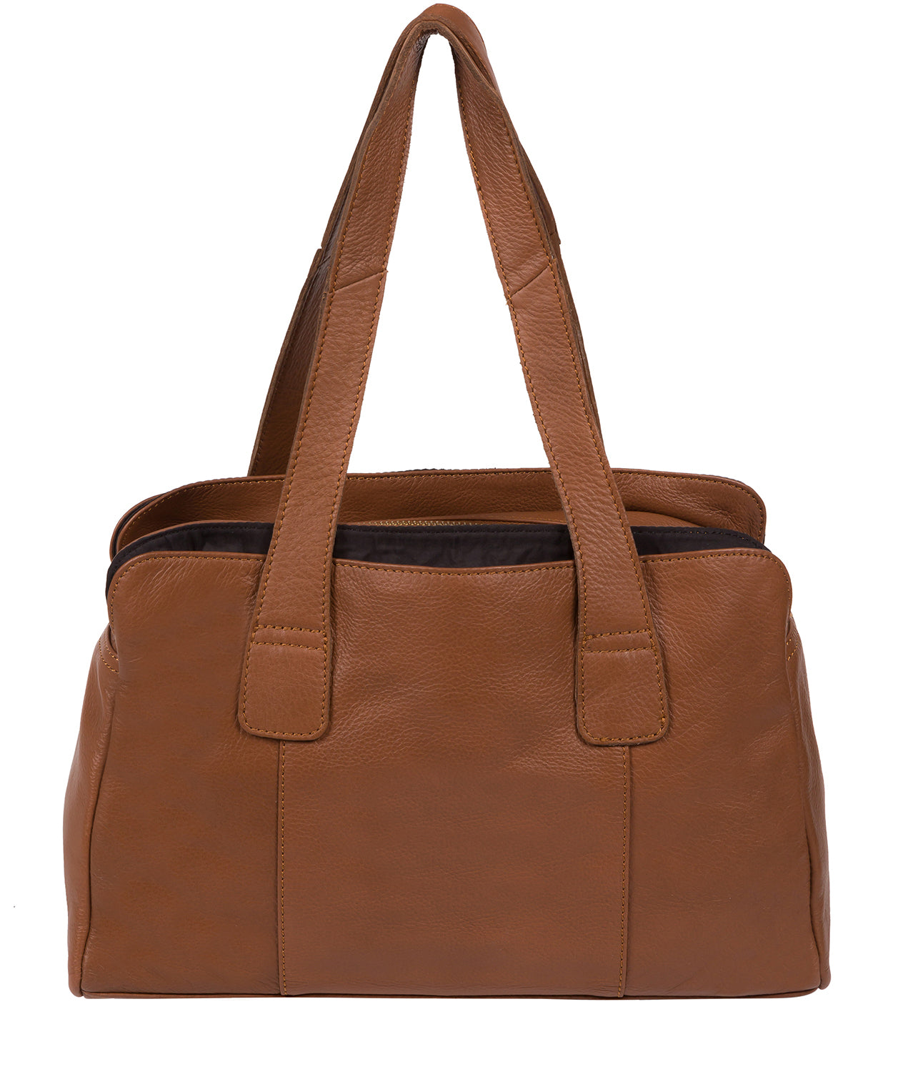 'Marquee' Dark Tan Leather Handbag
