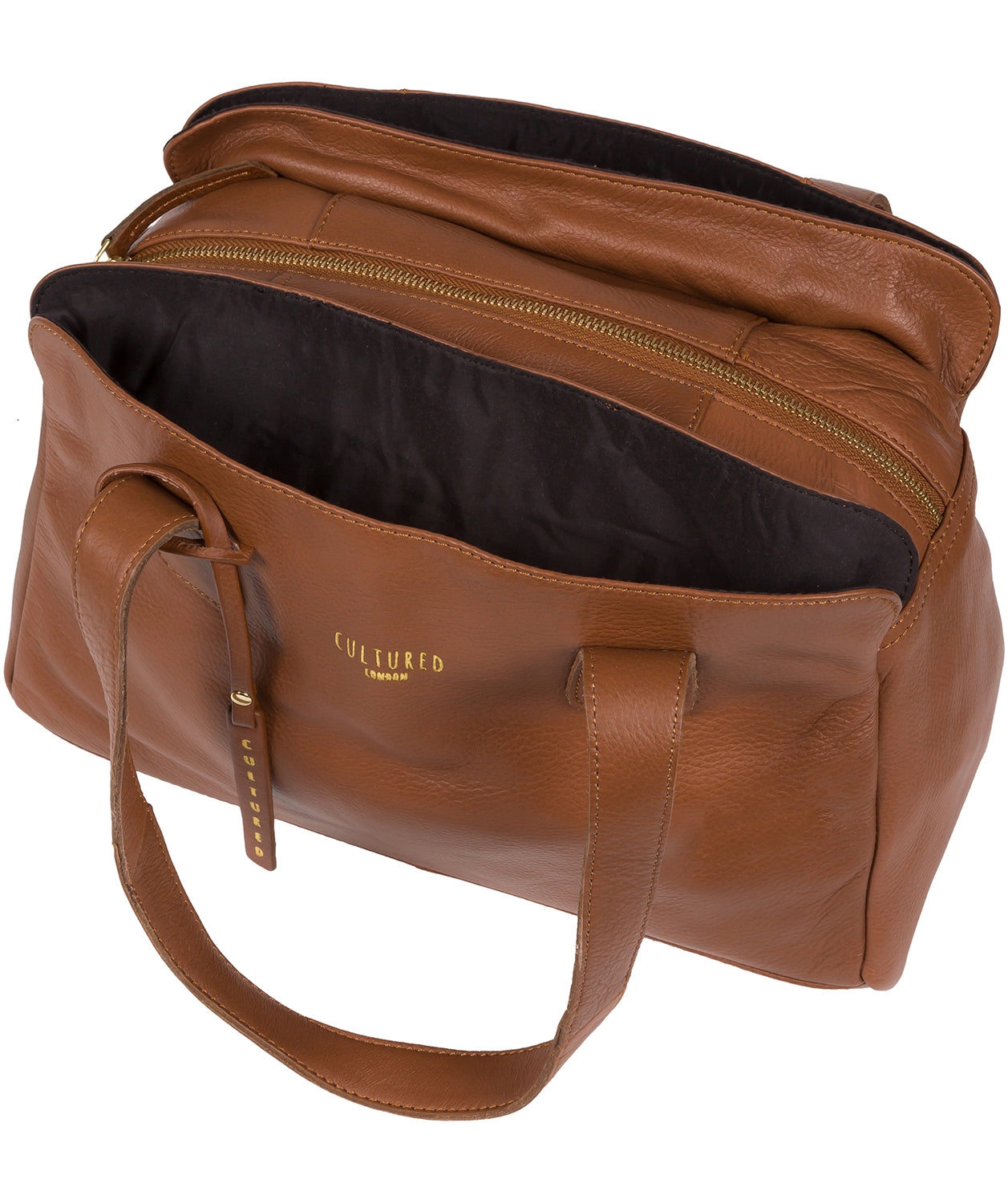 'Marquee' Dark Tan Leather Handbag