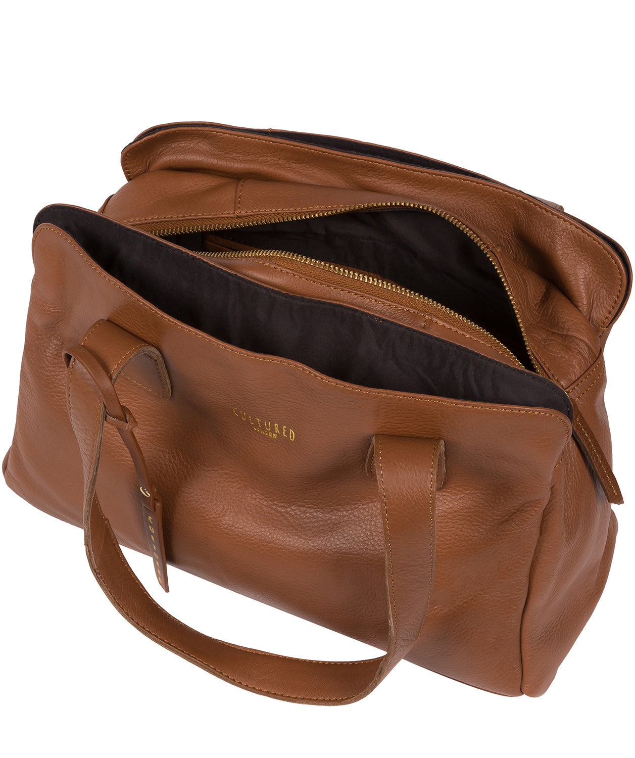 'Marquee' Dark Tan Leather Handbag