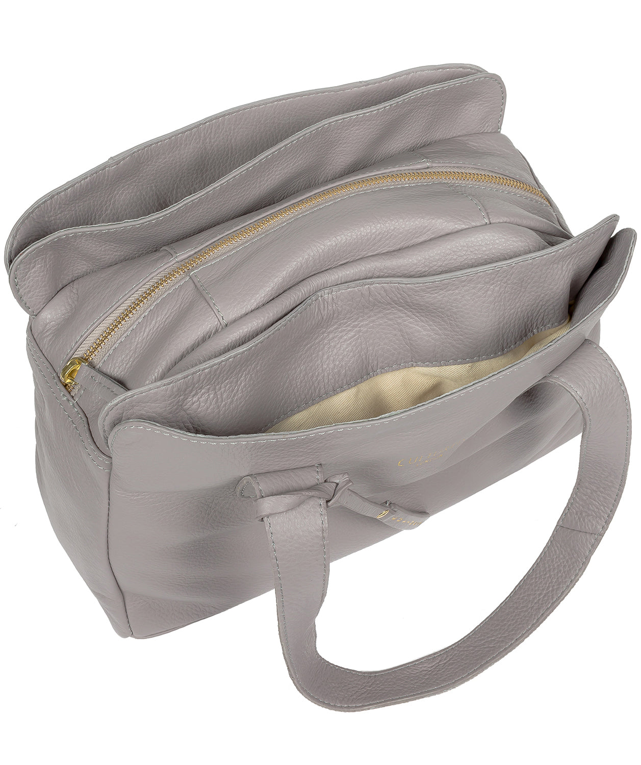 'Marquee' Grey Leather Handbag