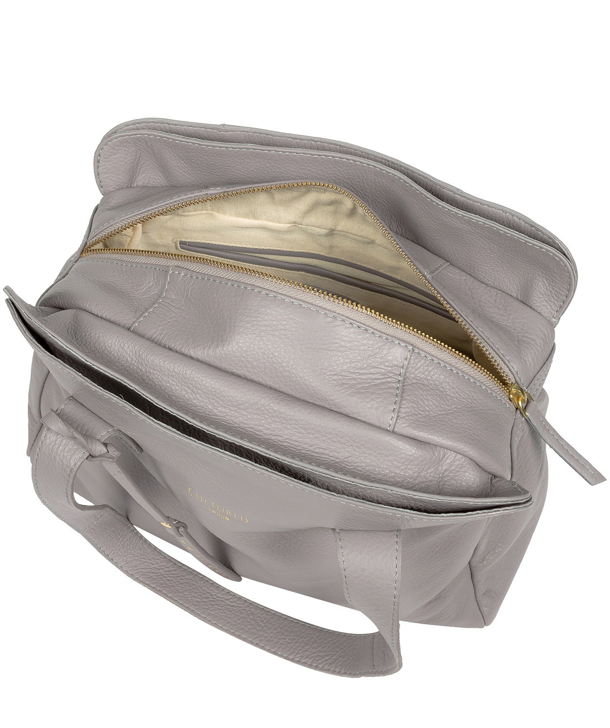 'Marquee' Grey Leather Handbag