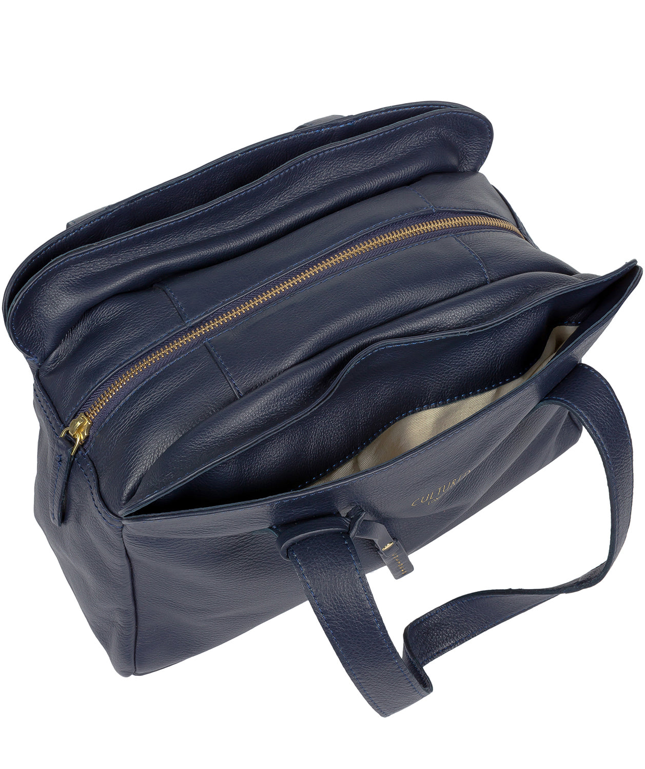 'Marquee' Ink Leather Handbag