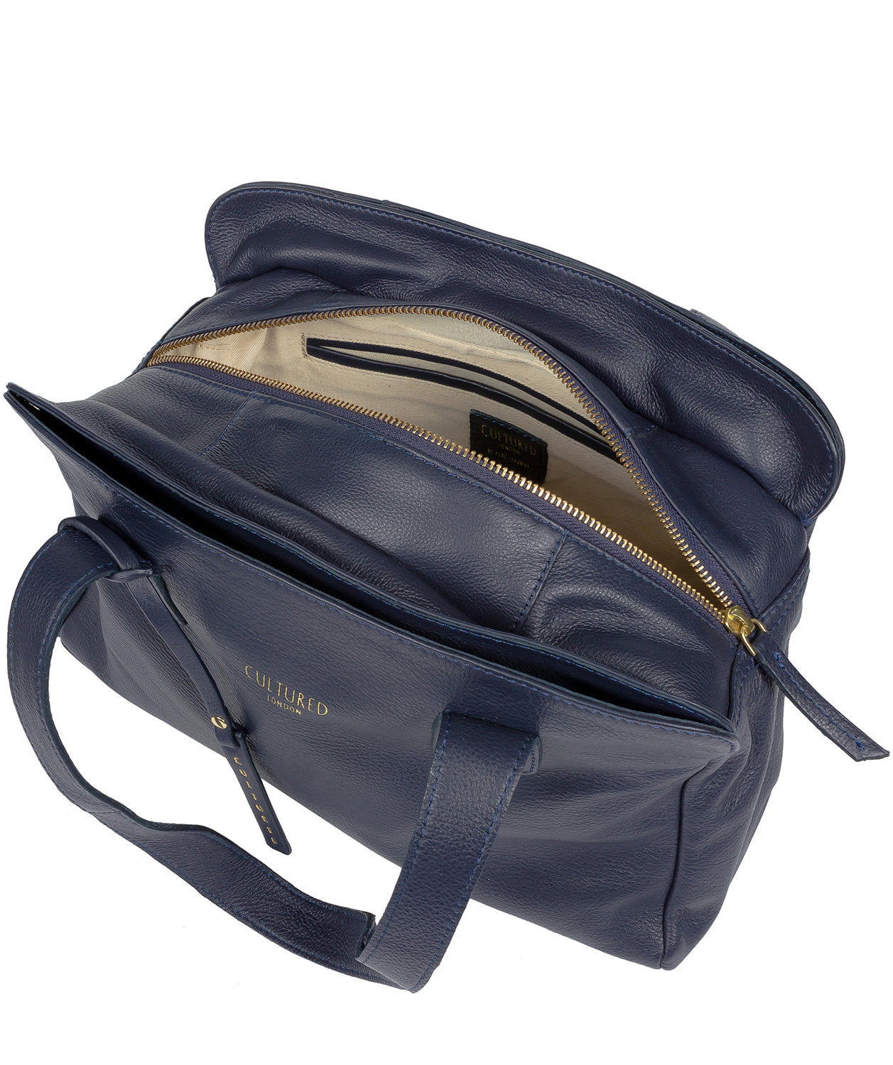 'Marquee' Ink Leather Handbag