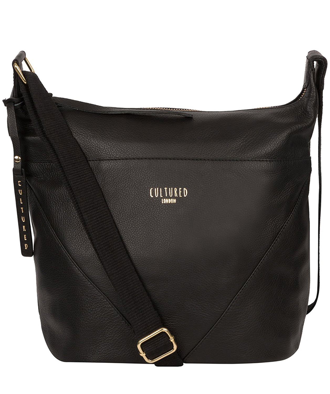 'Chelsea' Black Leather Shoulder Bag