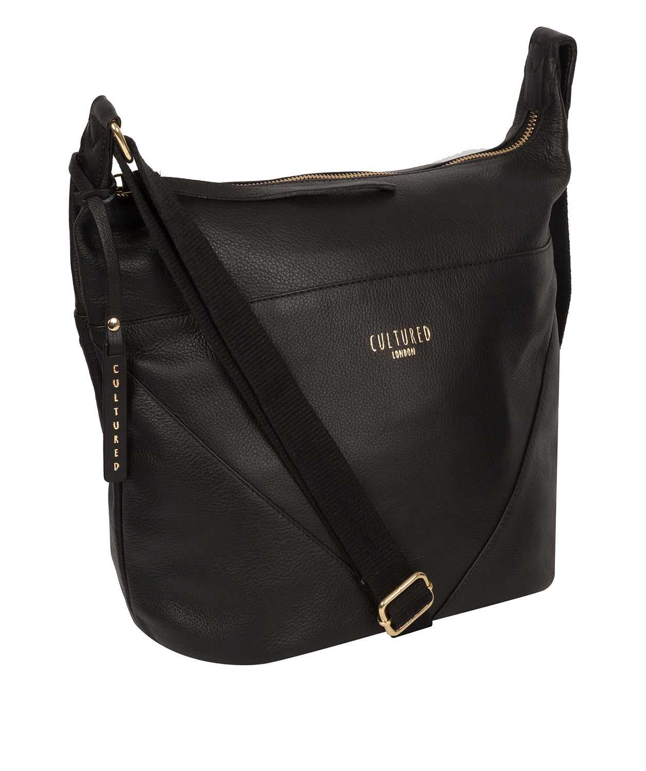 'Chelsea' Black Leather Shoulder Bag