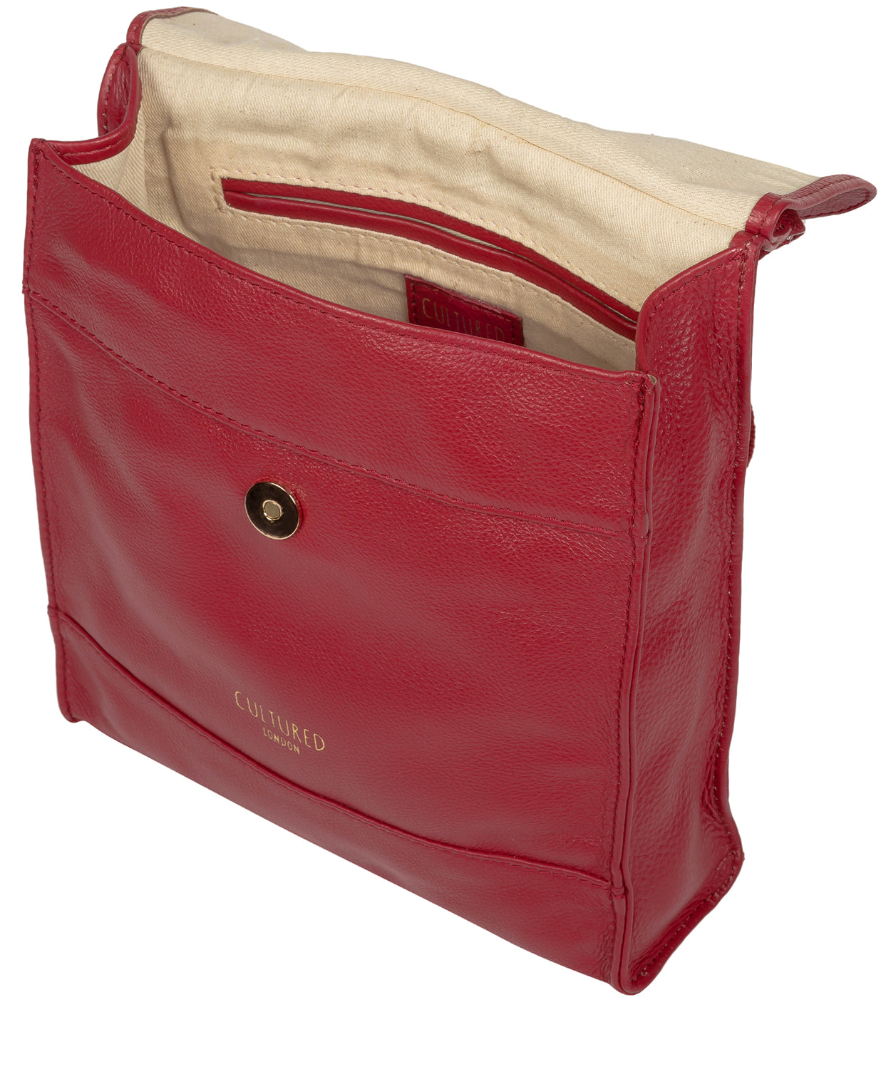 'Covent' Red Leather Cross Body Bag