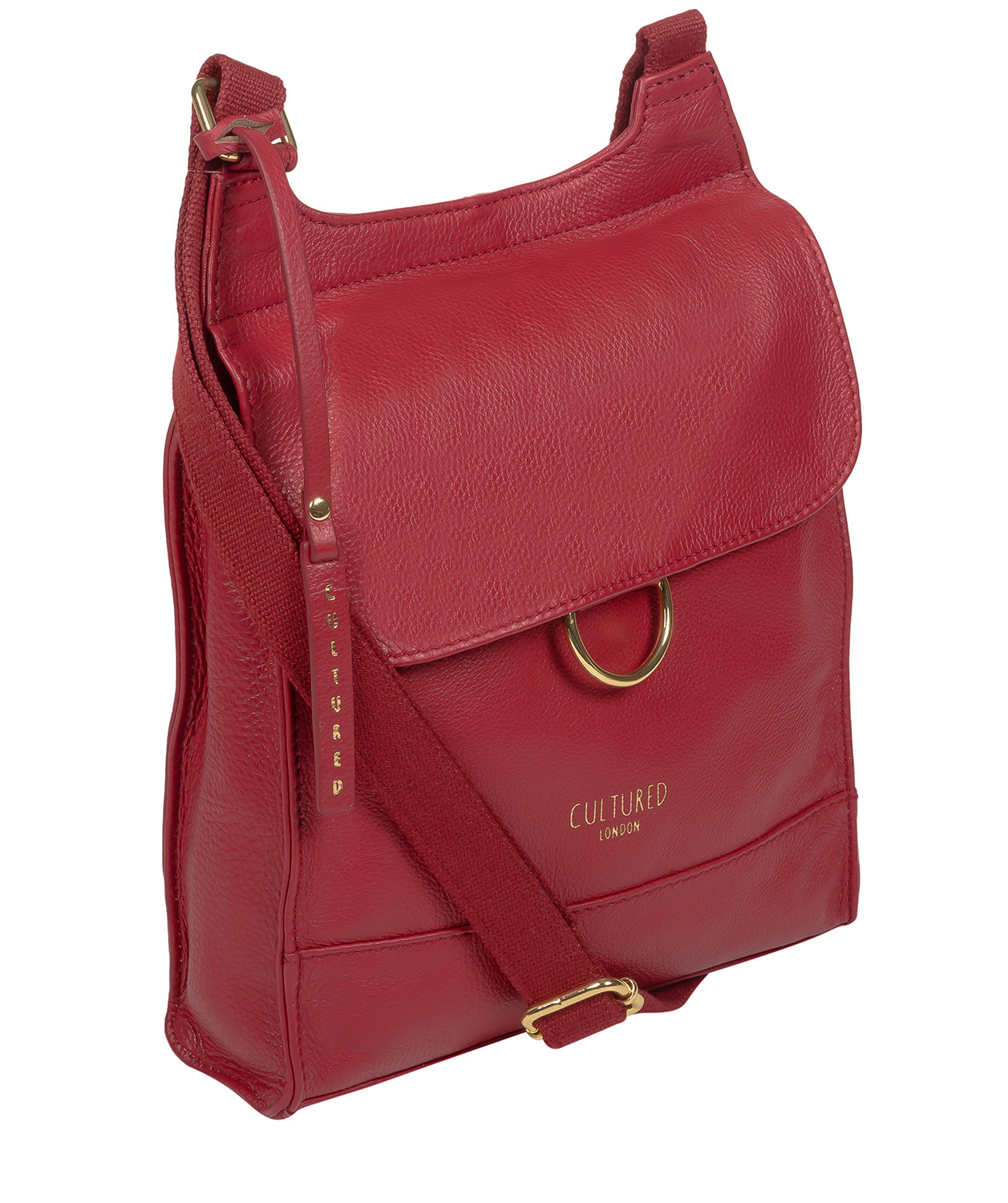 'Covent' Red Leather Cross Body Bag