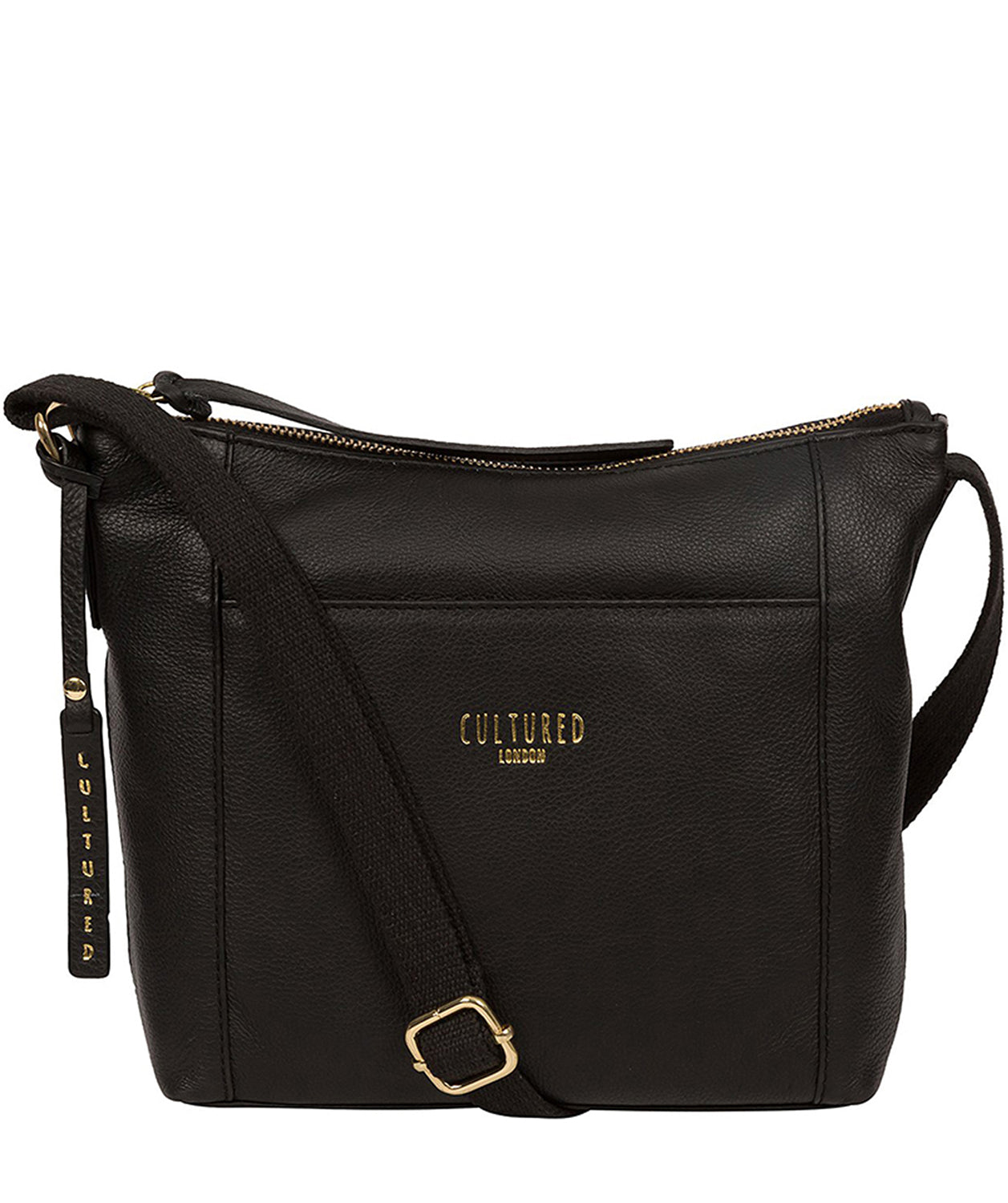 'Belgravia' Black Leather Cross Body Bag