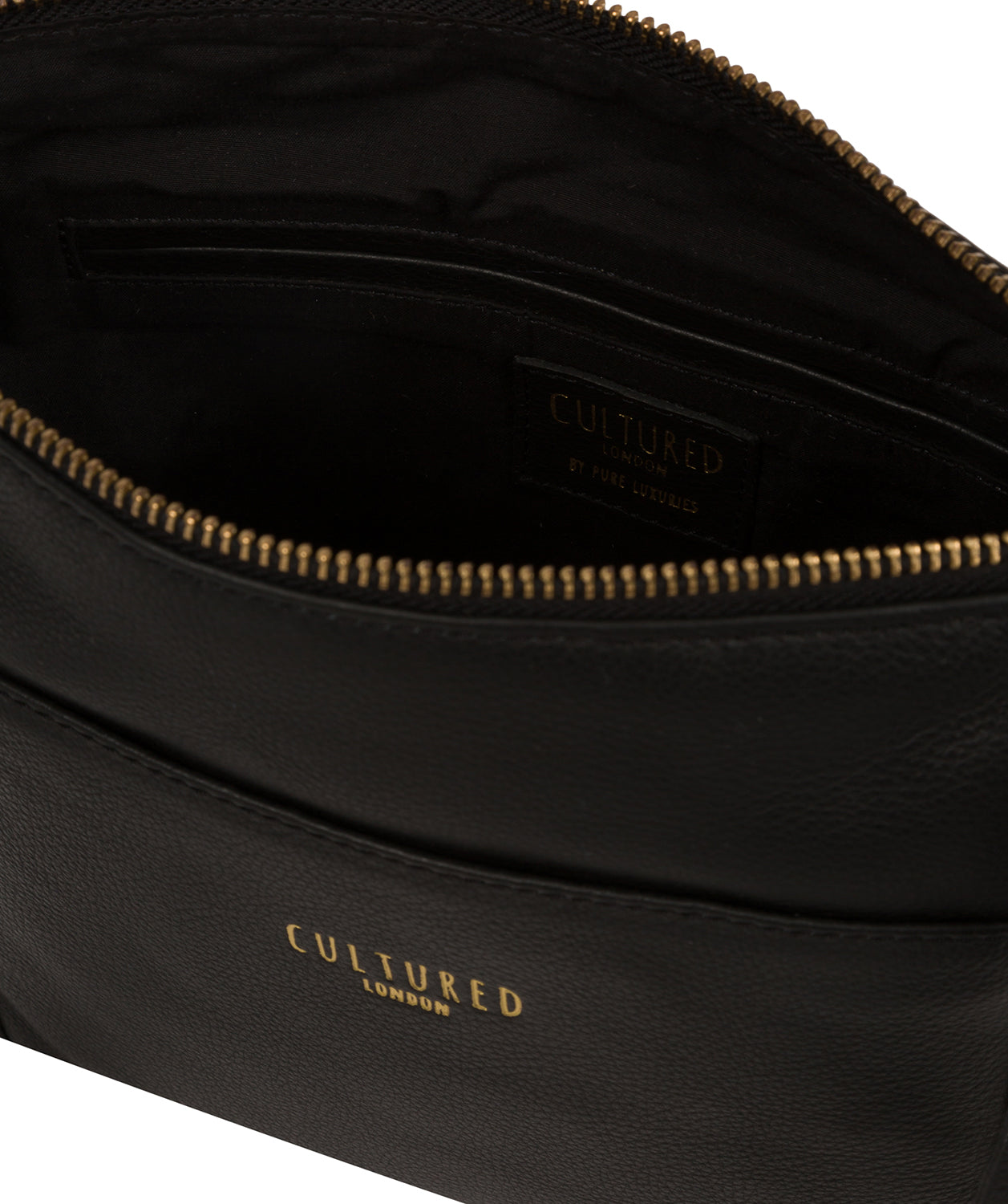 'Belgravia' Black Leather Cross Body Bag