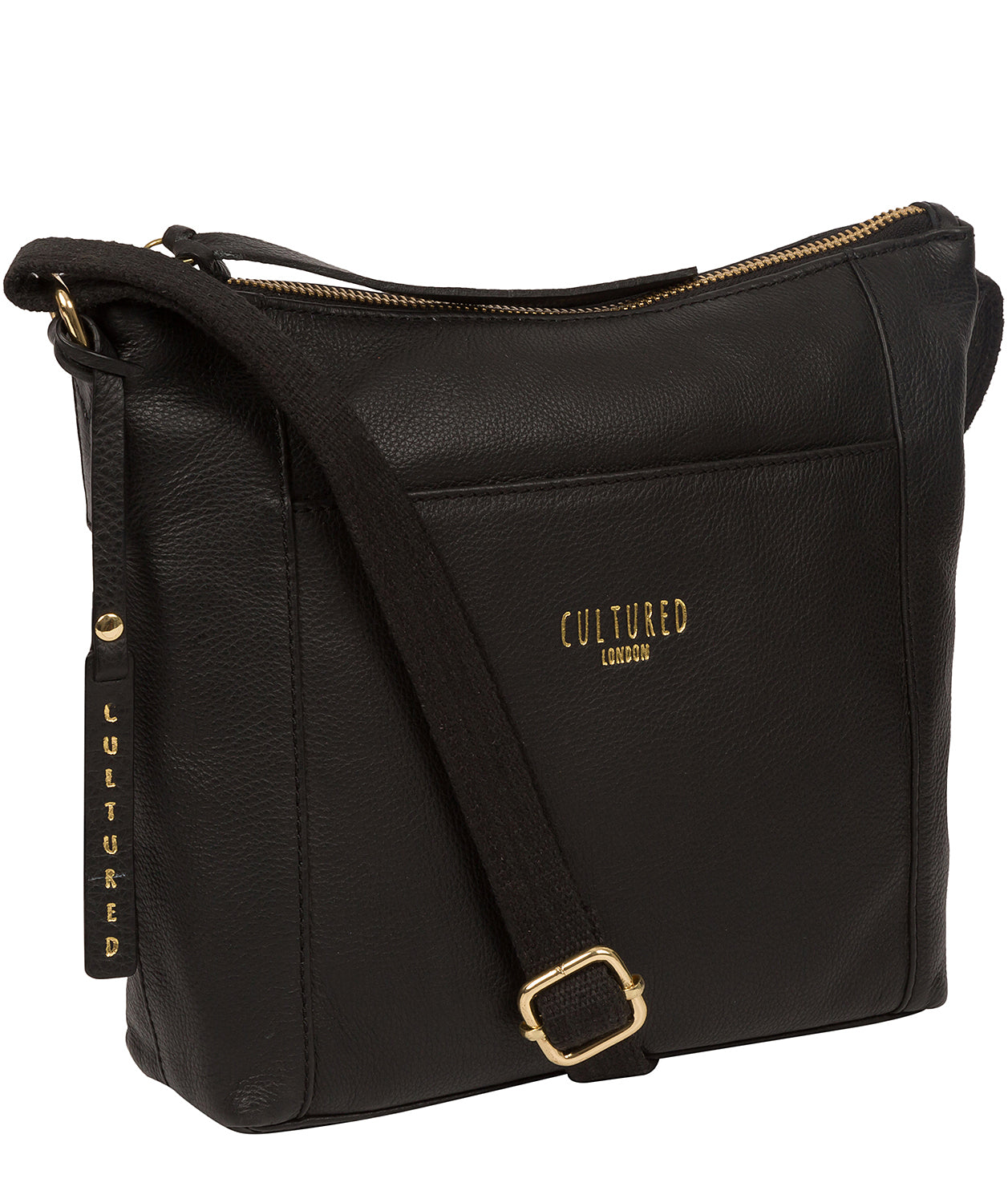 'Belgravia' Black Leather Cross Body Bag