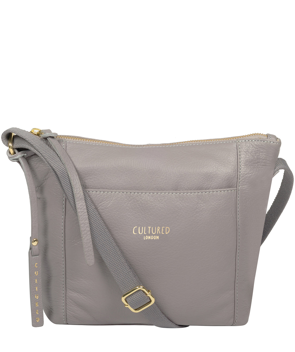 'Belgravia' Grey Leather Cross Body Bag
