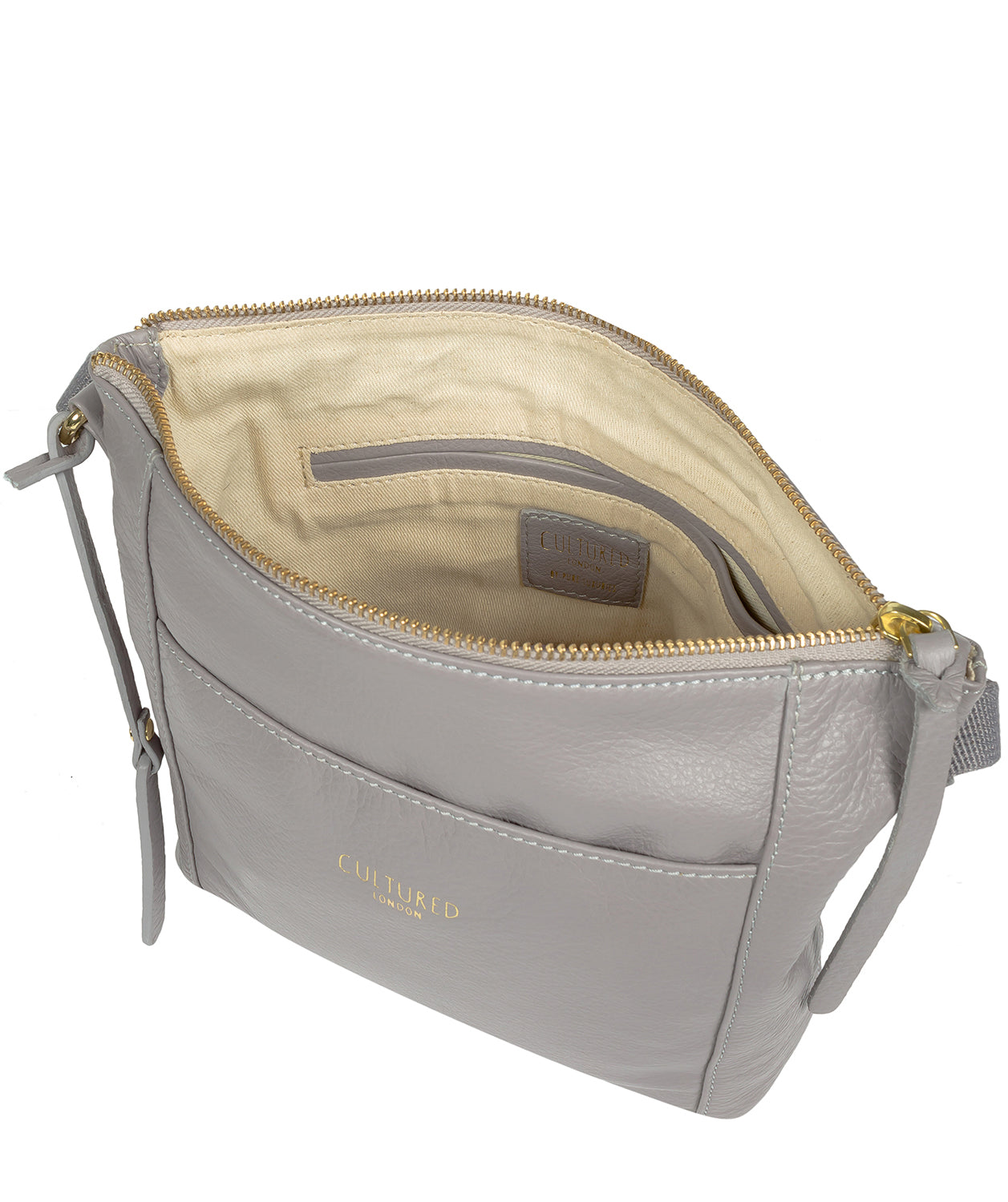 'Belgravia' Grey Leather Cross Body Bag