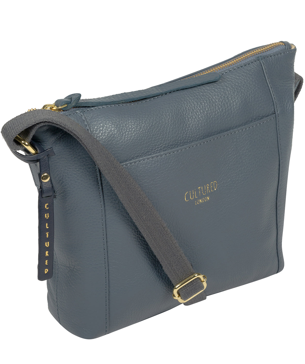 'Belgravia' Moonlight Blue Leather Cross Body Bag
