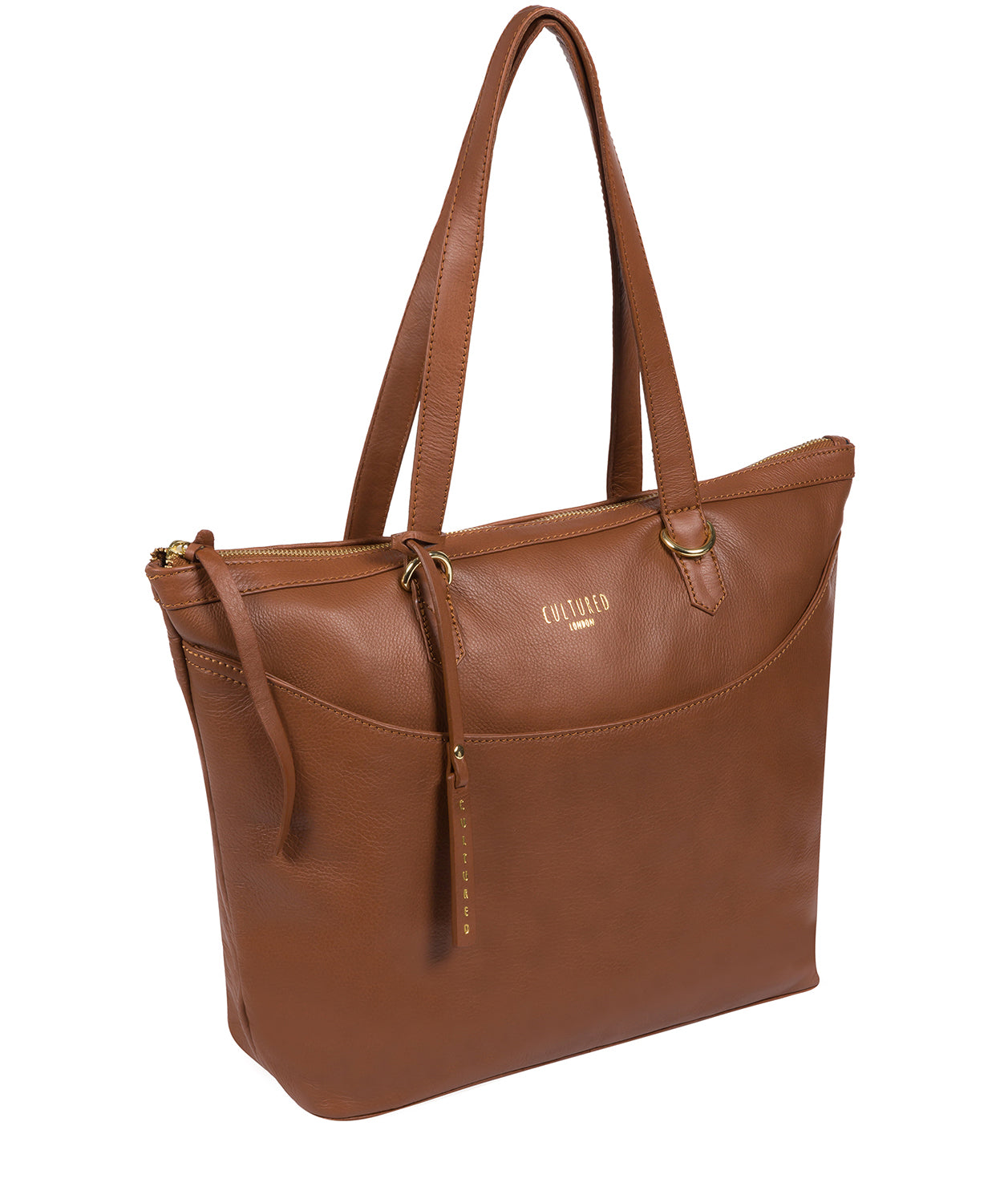 'Heston' Dark Tan Leather Tote Bag