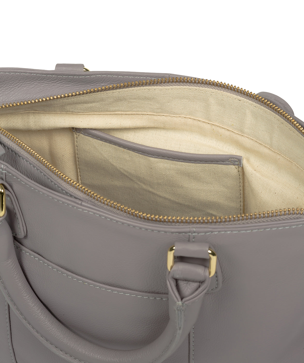 'Mitcham' Grey Leather Grab Bag
