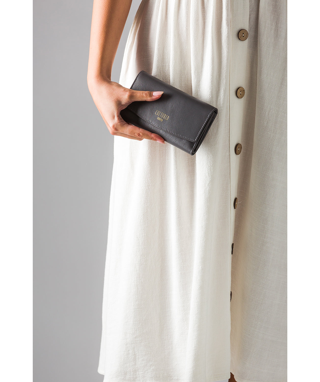 'Aviva' Flint Leather Purse