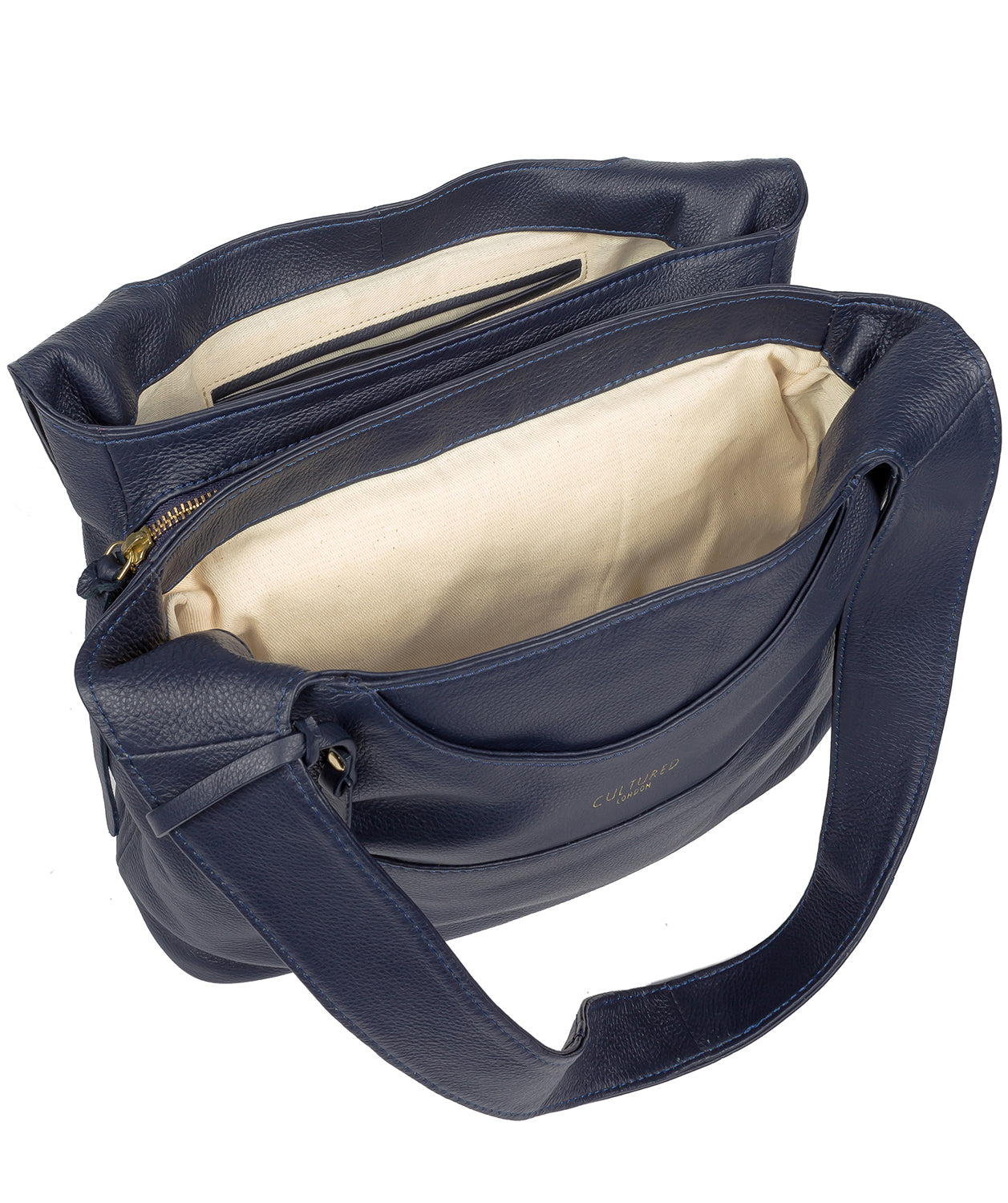 'Boston' Ink Leather Shoulder Bag