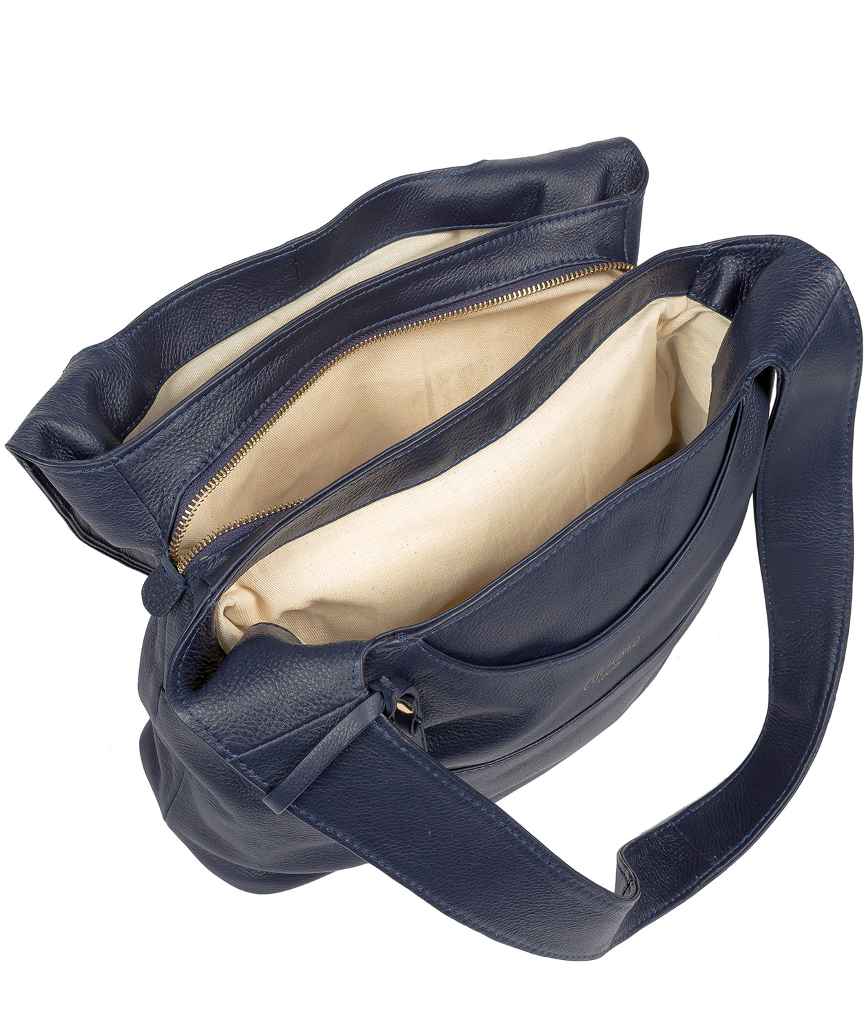 'Boston' Ink Leather Shoulder Bag