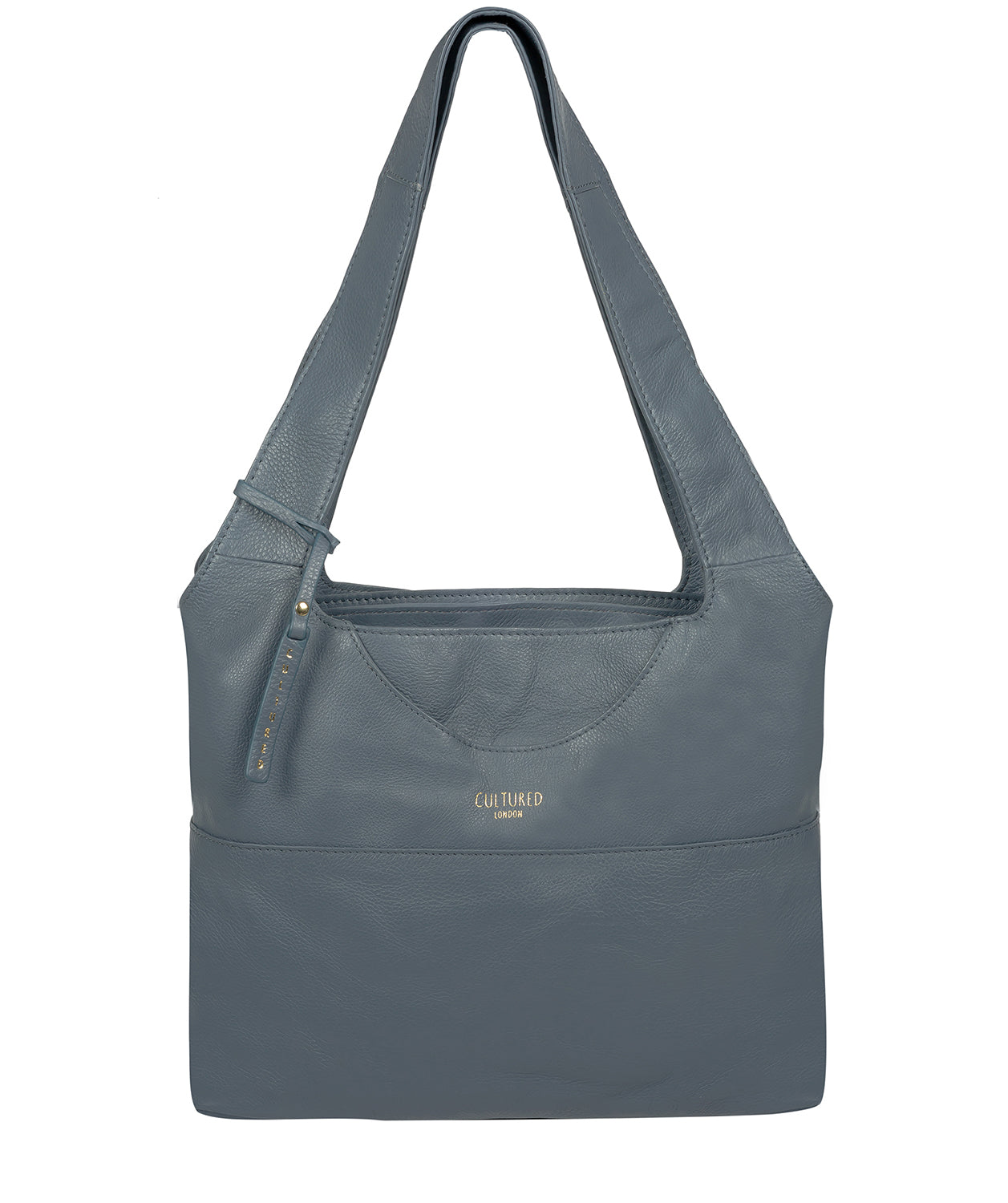 'Boston' Moonlight Blue Leather Shoulder Bag