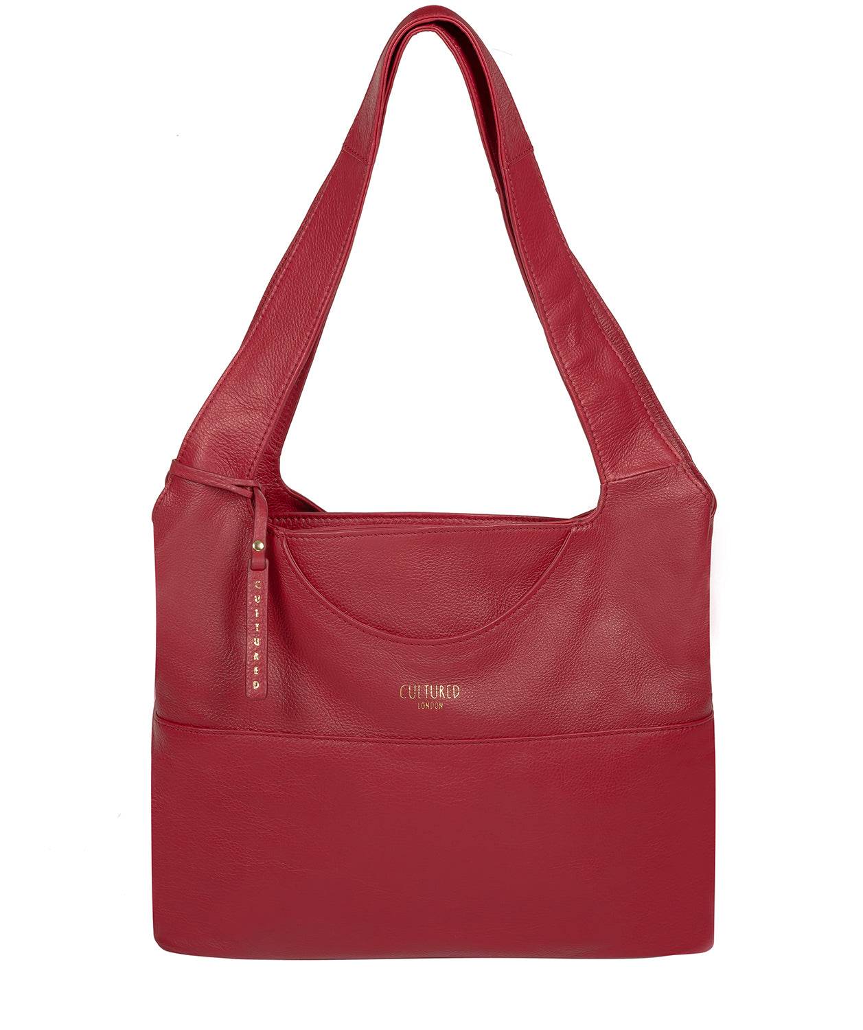 'Boston' Red Leather Shoulder Bag