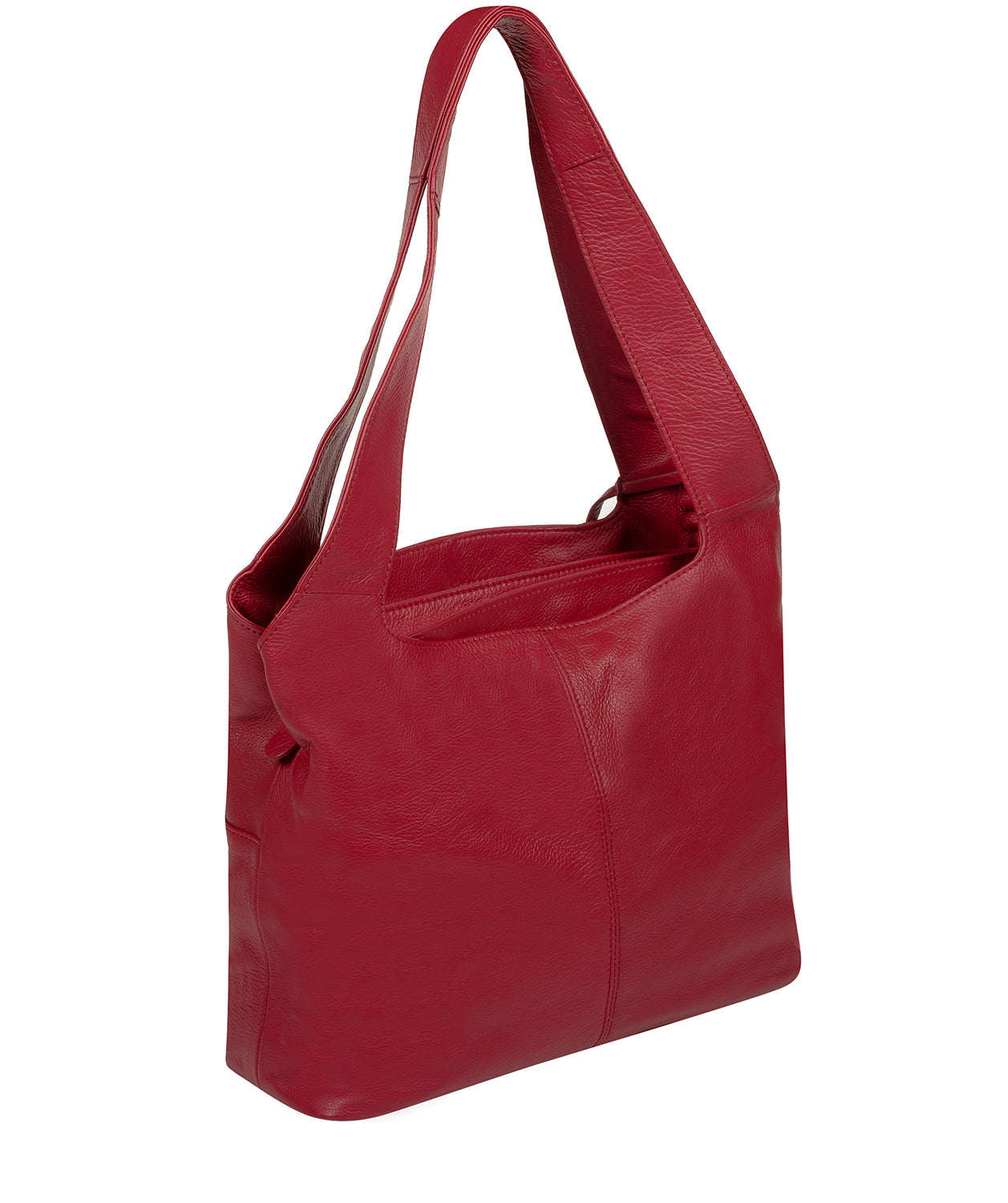 'Boston' Red Leather Shoulder Bag