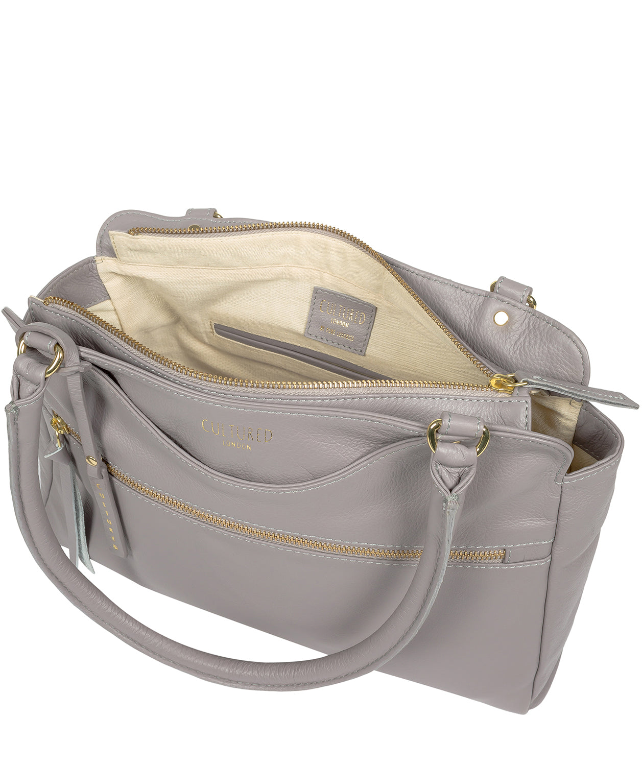 'Shadwell' Grey Leather Handbag