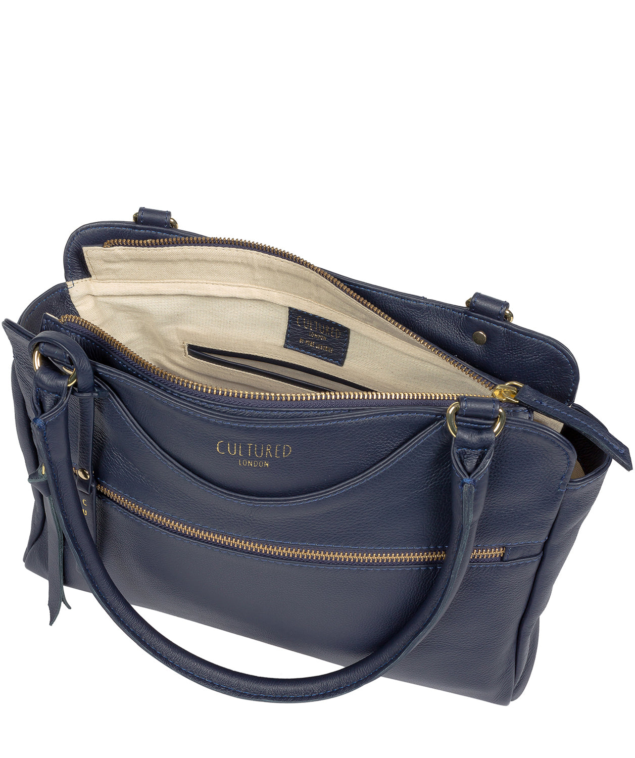 'Shadwell' Ink Leather Handbag