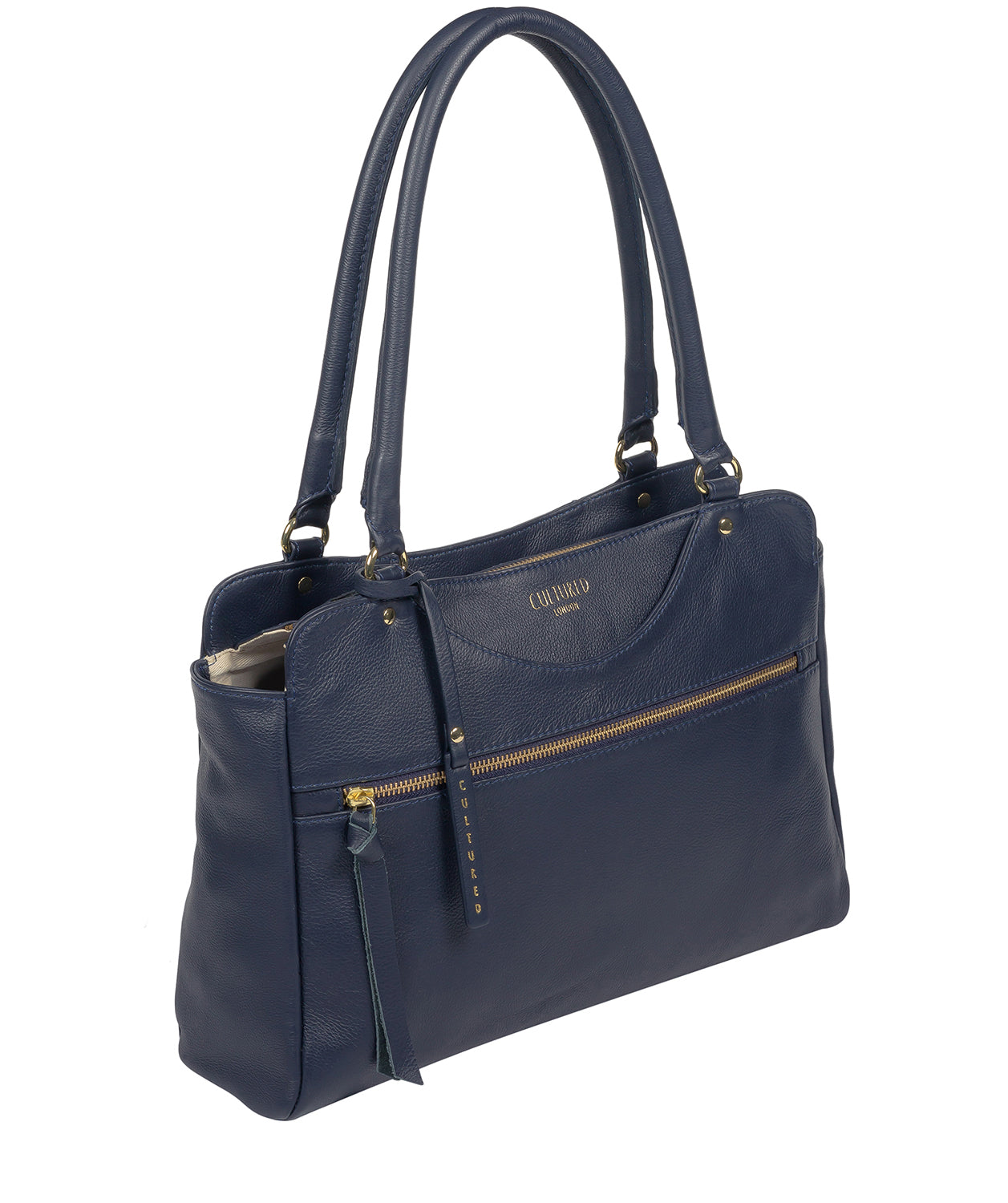 'Shadwell' Ink Leather Handbag