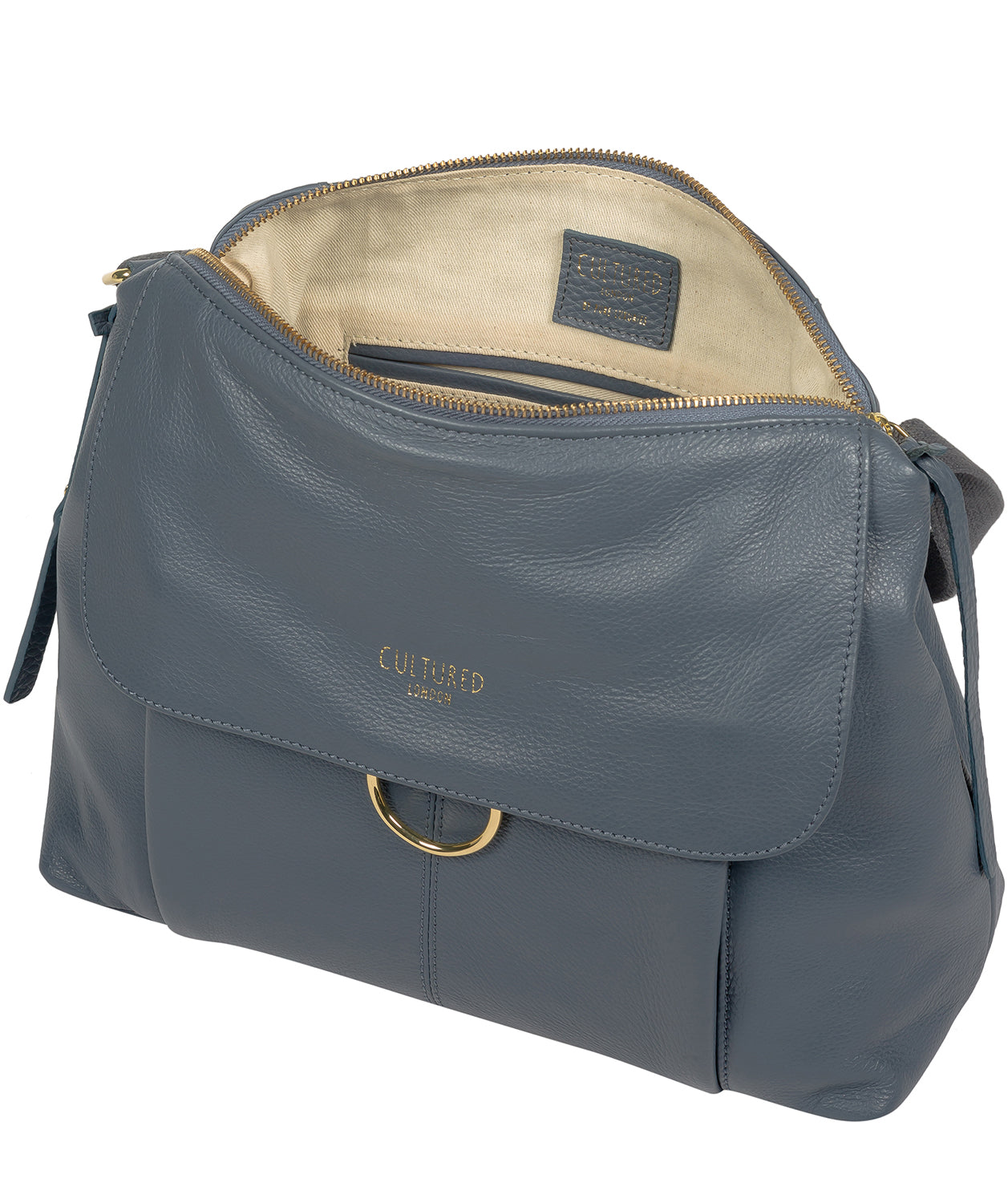 'Chancery' Moonlight Blue Leather Shoulder Bag