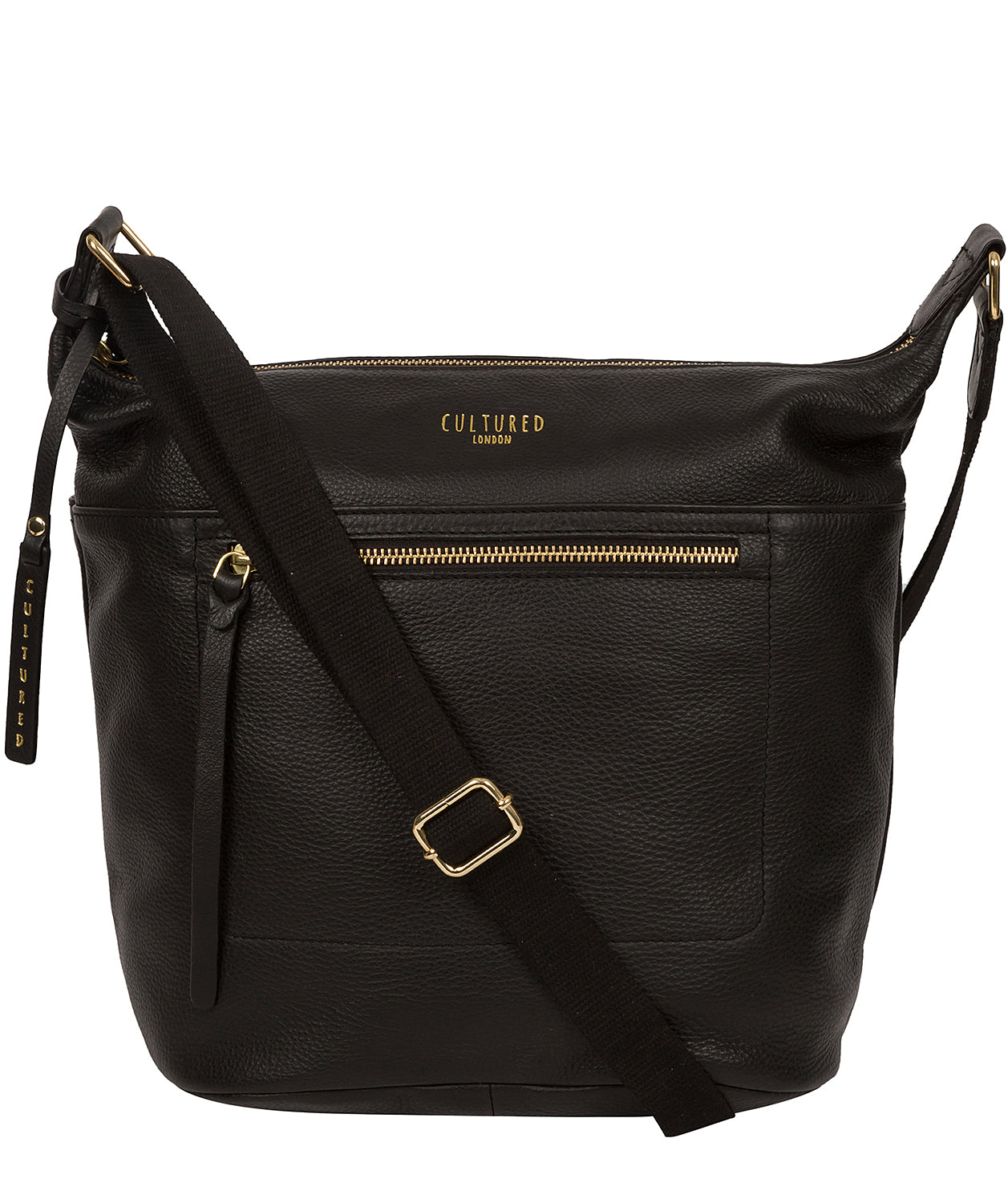'Gants' Black Leather Cross Body Bag