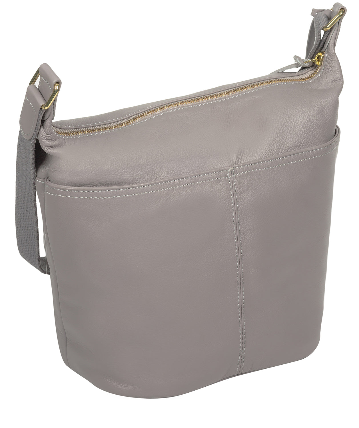 'Gants' Grey Leather Cross Body Bag