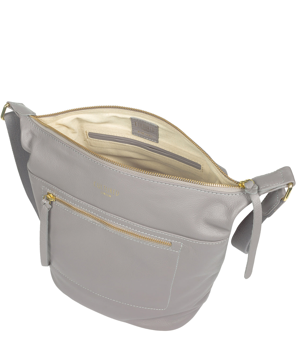 'Gants' Grey Leather Cross Body Bag