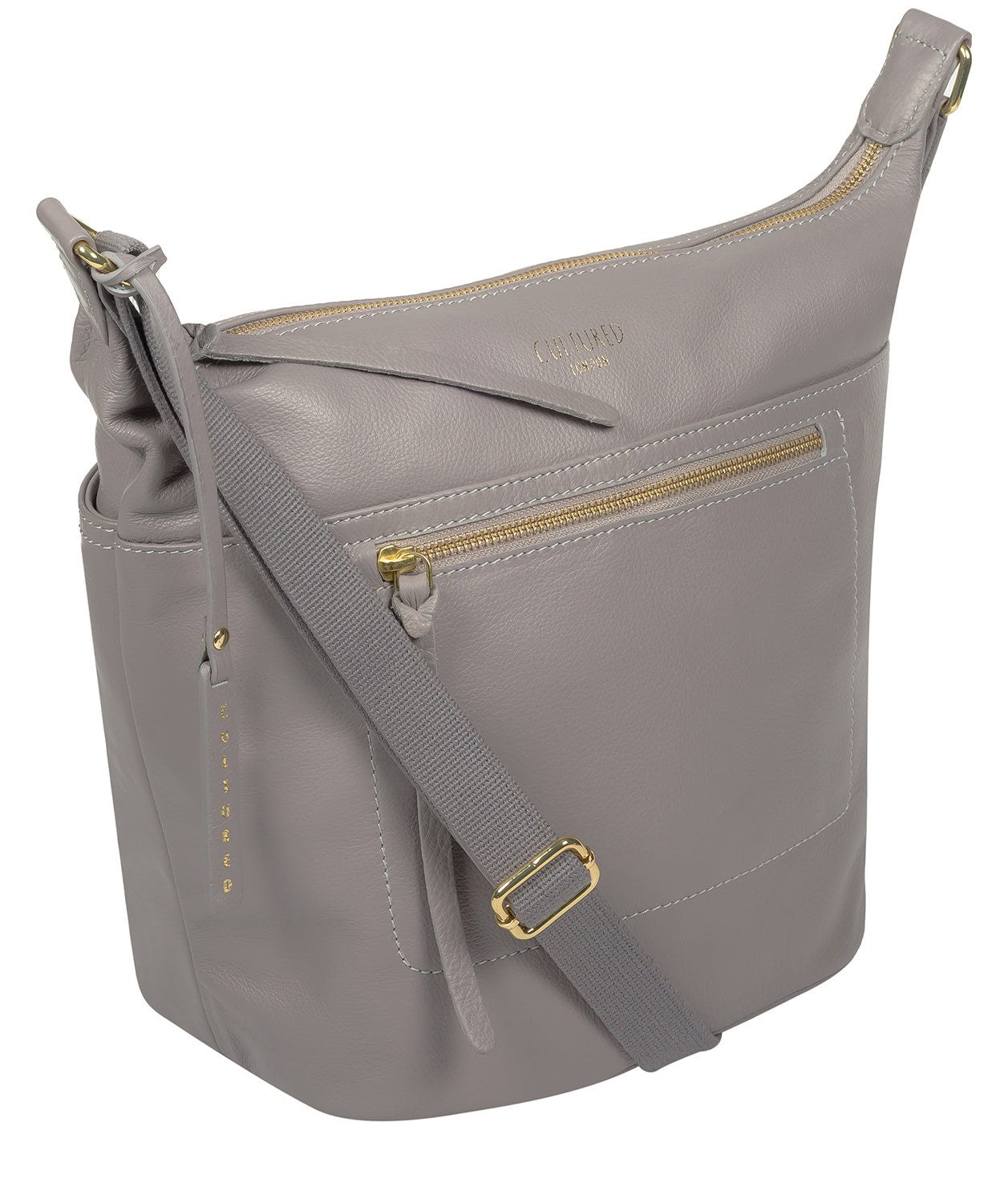 'Gants' Grey Leather Cross Body Bag