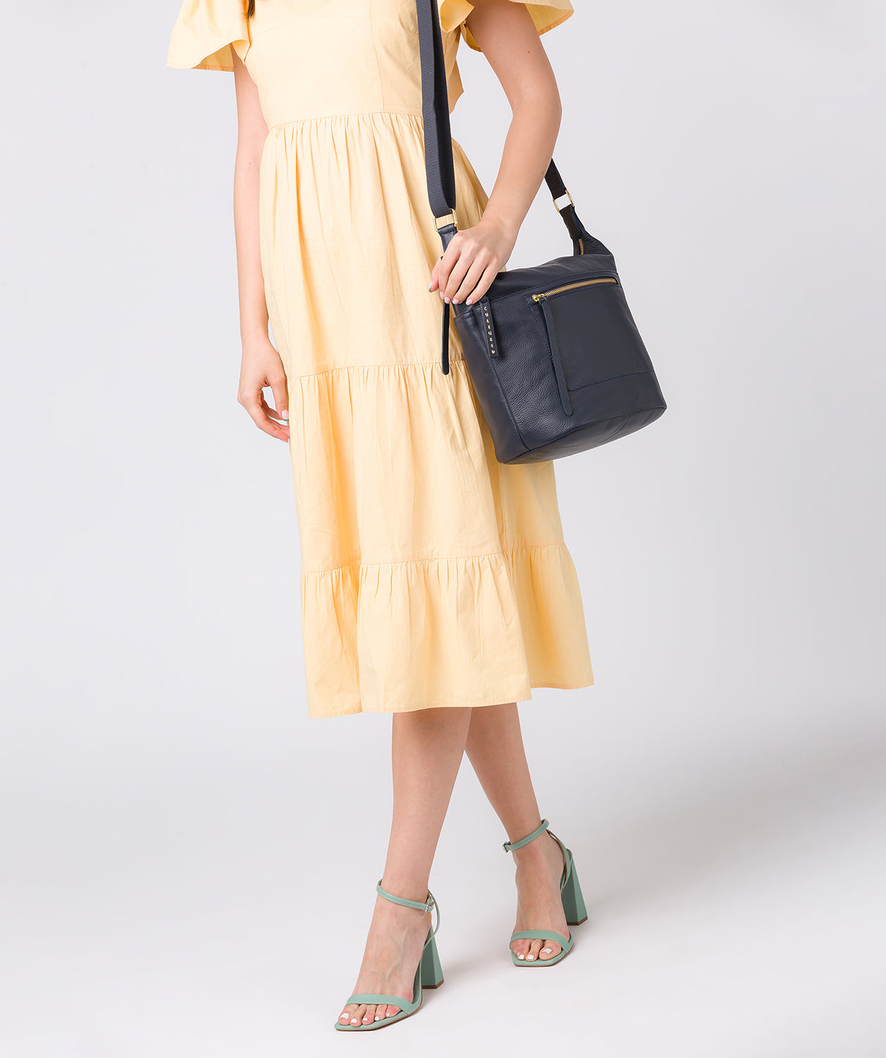 'Gants' Ink Leather Cross Body Bag