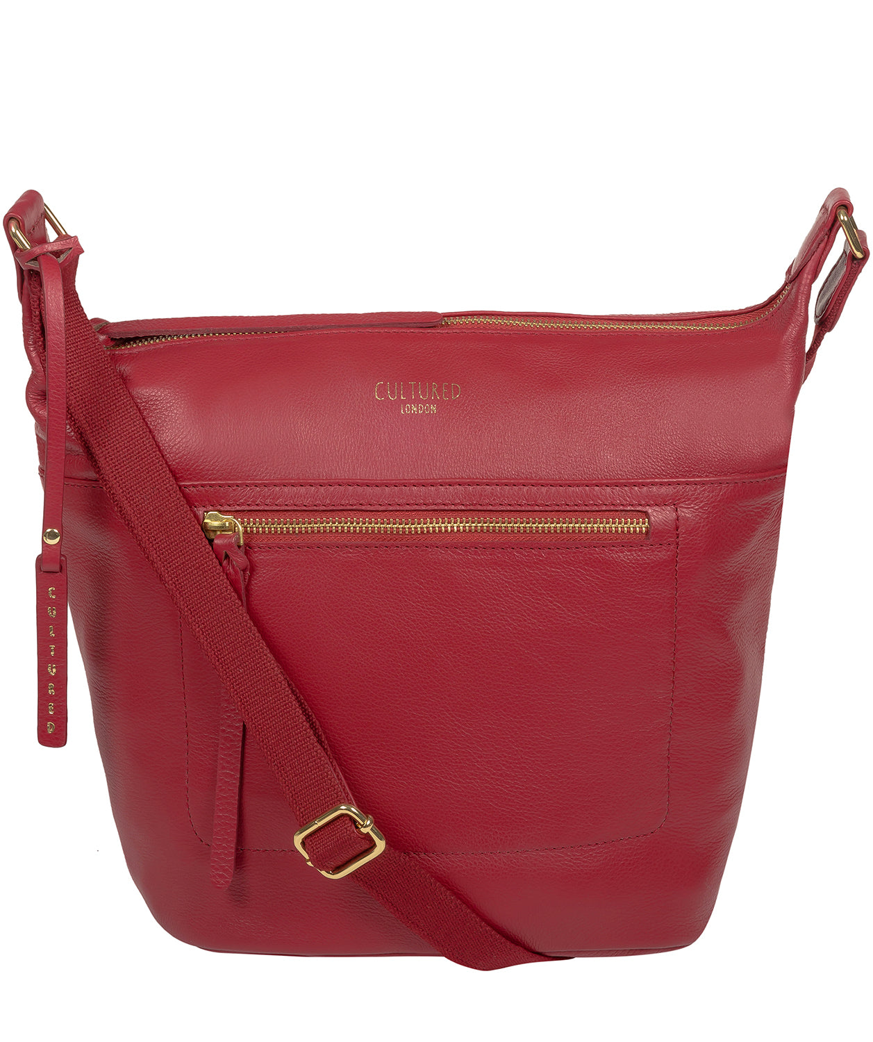 Red Leather Crossbody Bag 'Gants' by Cultured London