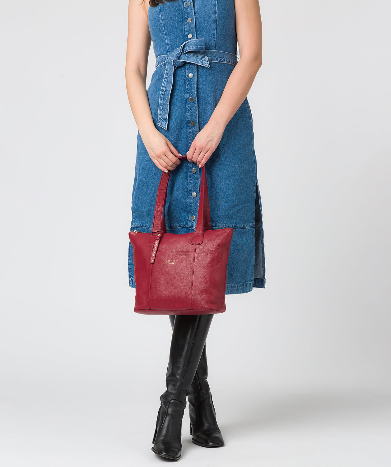 'Kensal' Red Leather Handbag