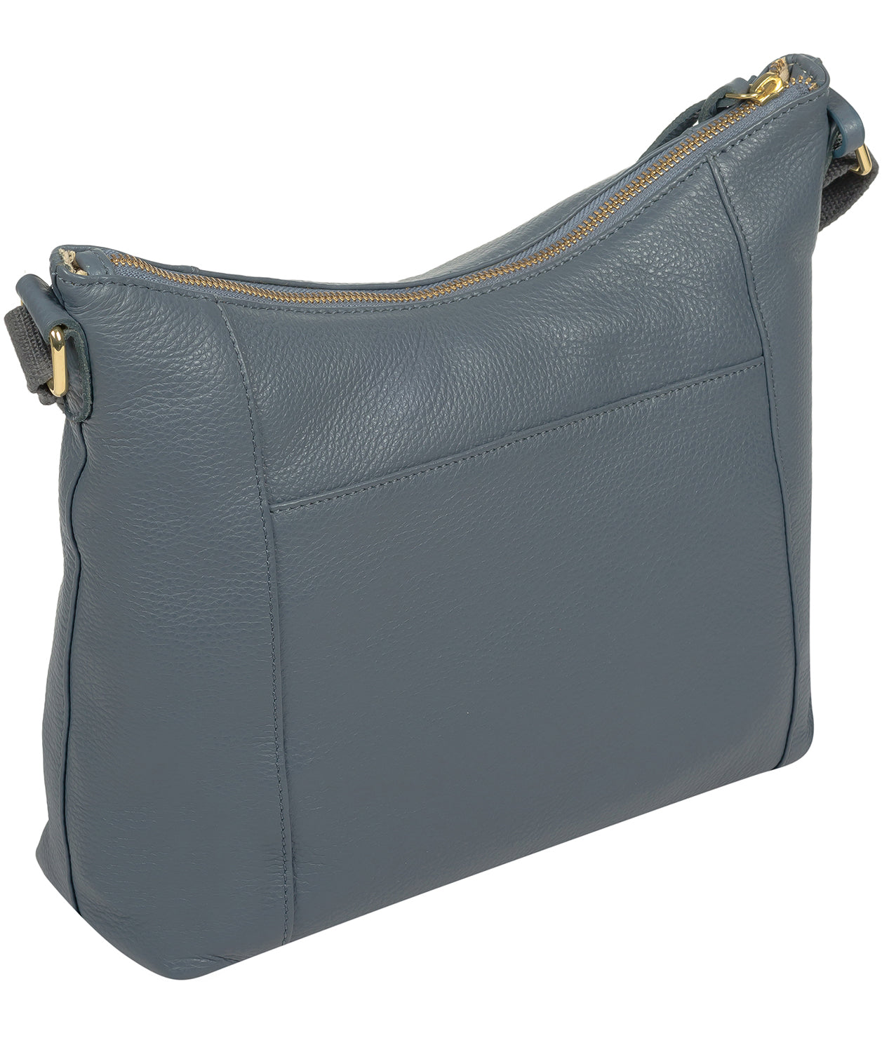 'Iver' Moonlight Blue Leather Shoulder Bag