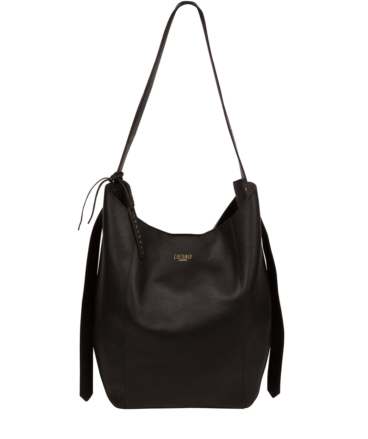 'Harrow' Black Leather Shoulder Bag
