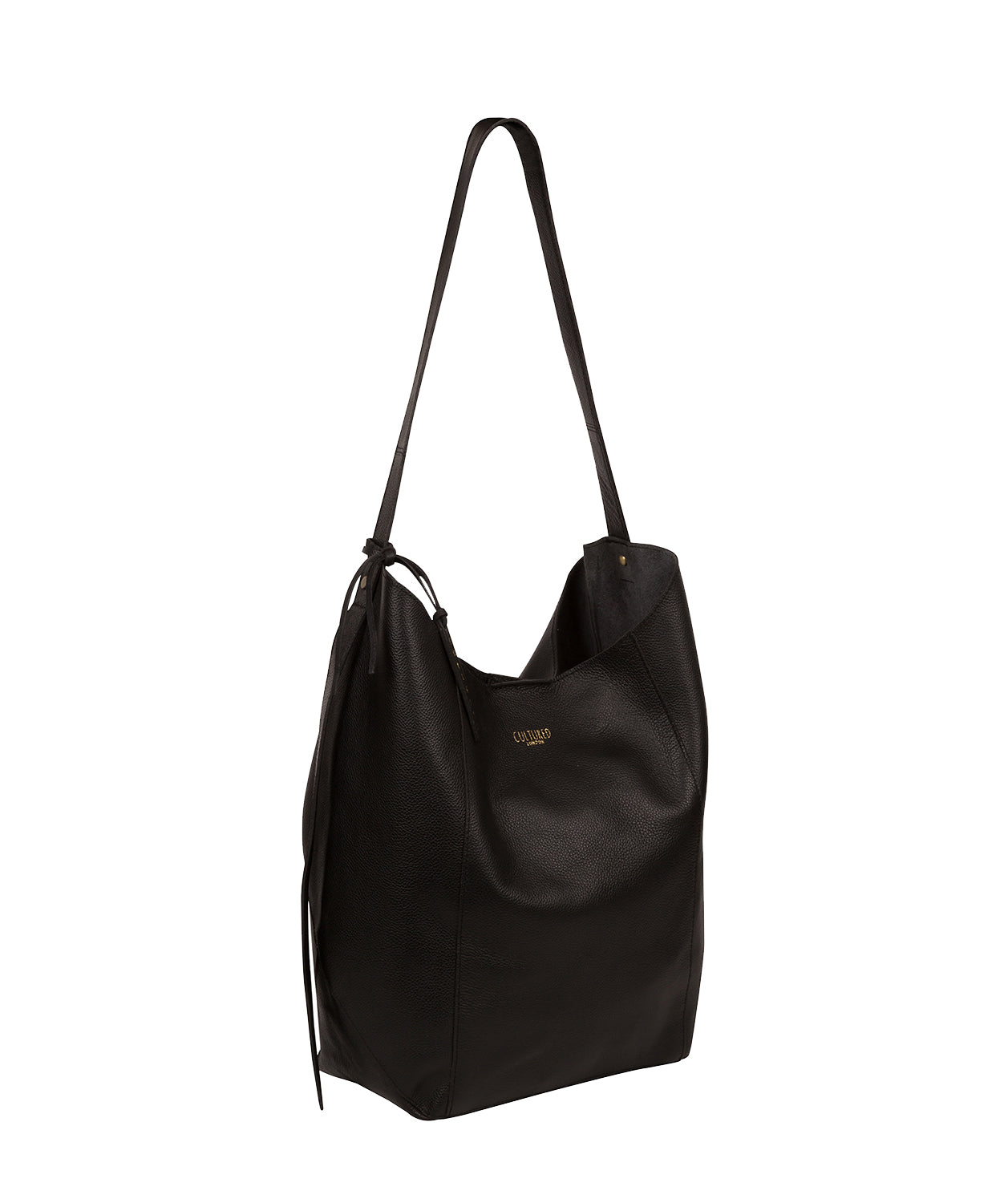'Harrow' Black Leather Shoulder Bag